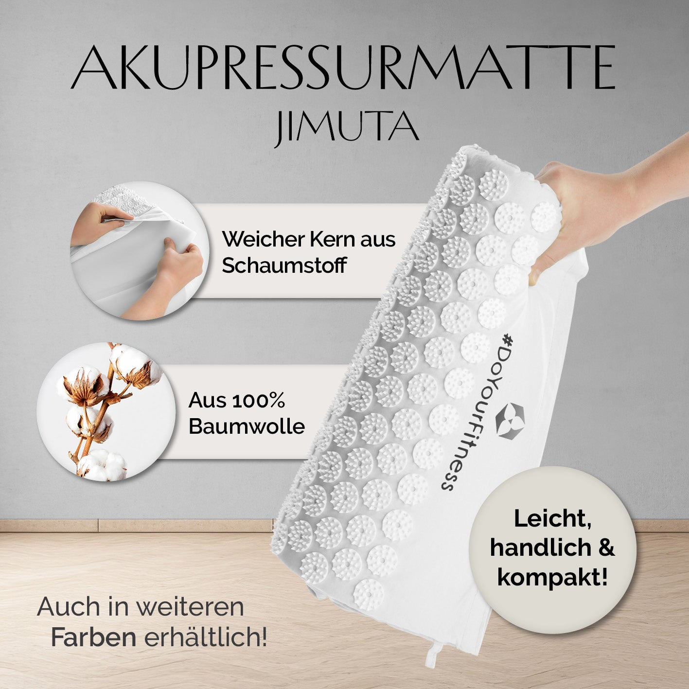 Akupressur-Set Jimuta - 20 x 20 x 42 cm - weiß