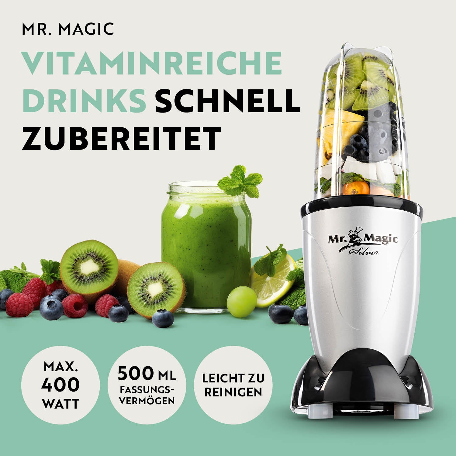 Mr. Magic Mixer Silber/Schwarz