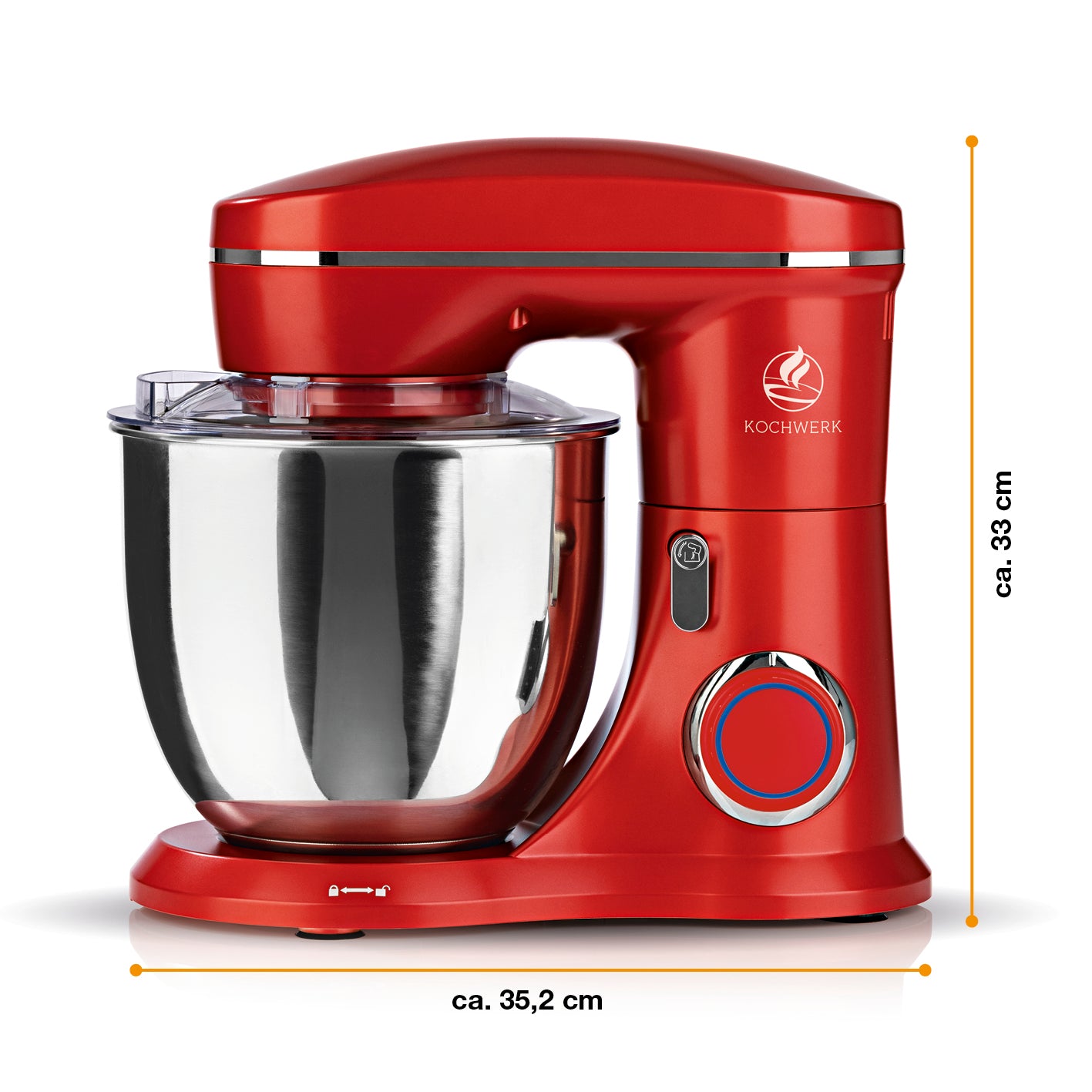 Küchenmaschine - 5,5 Liter Fassungsvermögen - rot