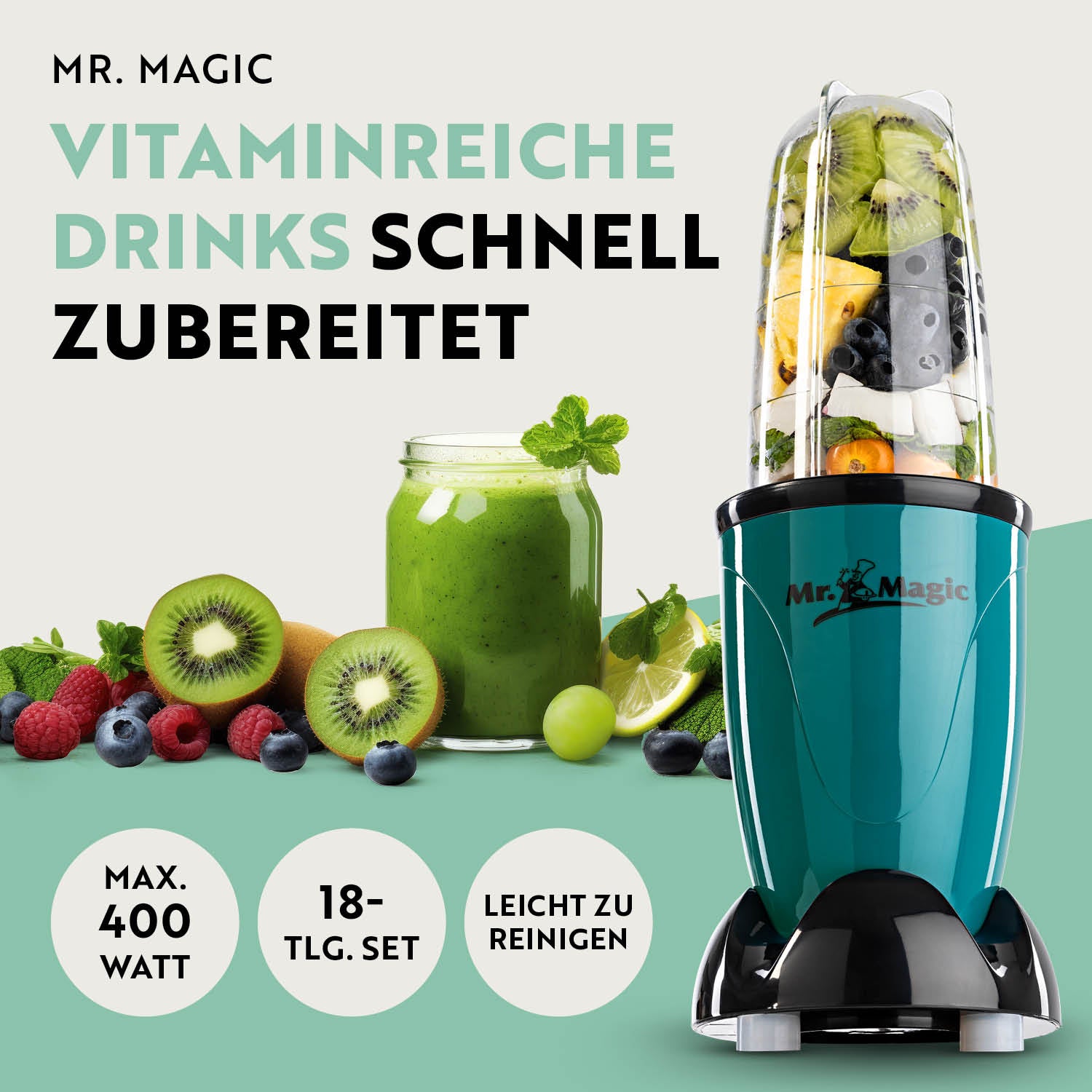 Mr. Magic Smaragdgrün/Schwarz