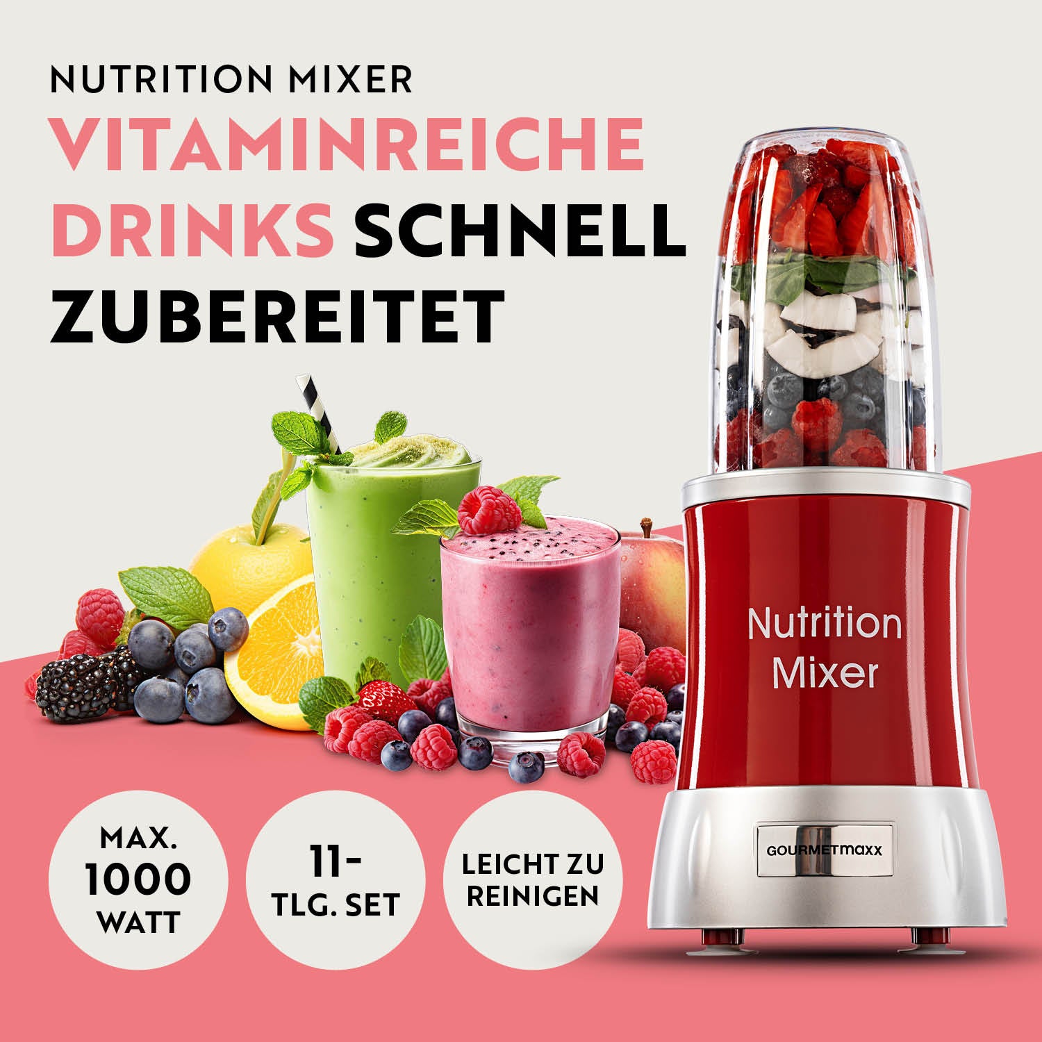 Nutrition Mixer Rot/Silber