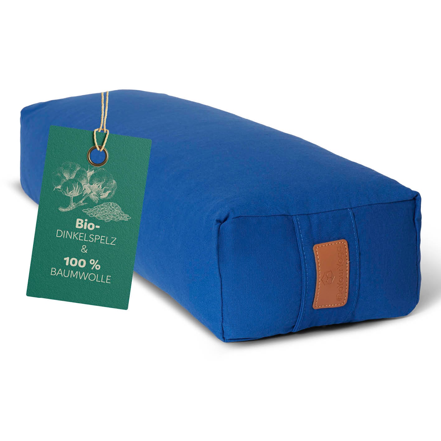 Yoga-Bolster Paravati - gefüllt mit Bio-Dinkelspelz - 67 x 22 x 13 cm - Navyblau