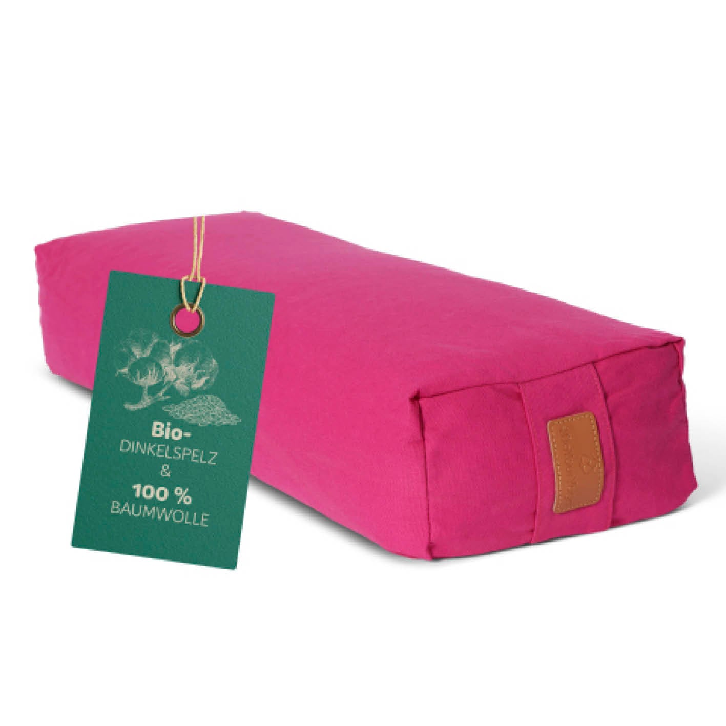 Yoga-Bolster Paravati - gefüllt mit Bio-Dinkelspelz - 67 x 22 x 13 cm - Pink