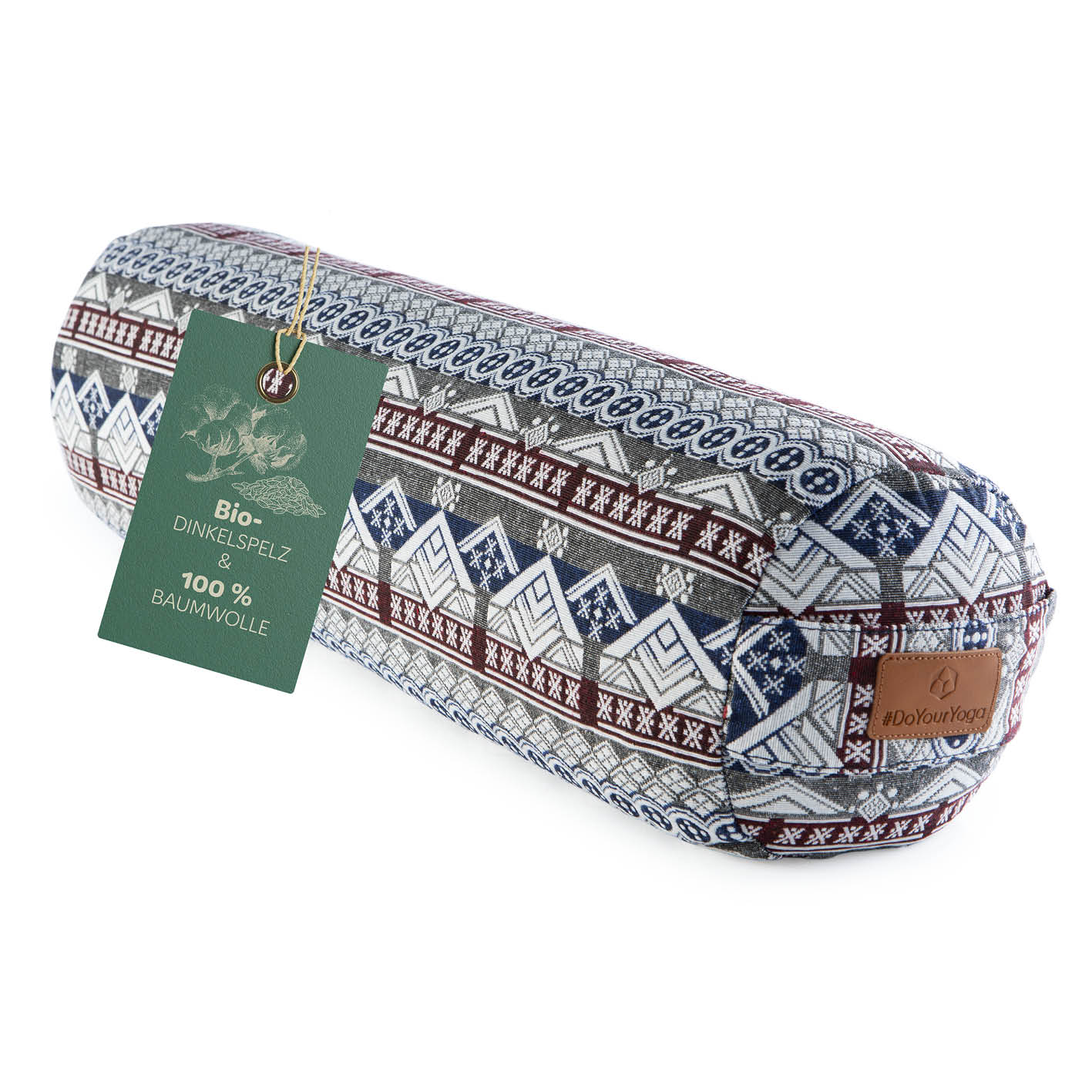 Yoga-Bolster Tarik - gefüllt mit Bio-Dinkelspelz - 68 x 22 x 22 cm - Style 19