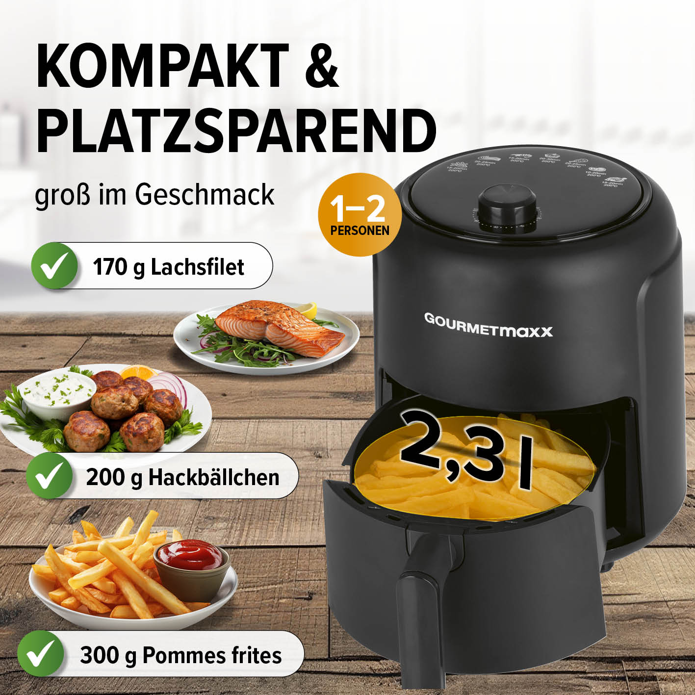 Heißluftfritteuse 2,3l