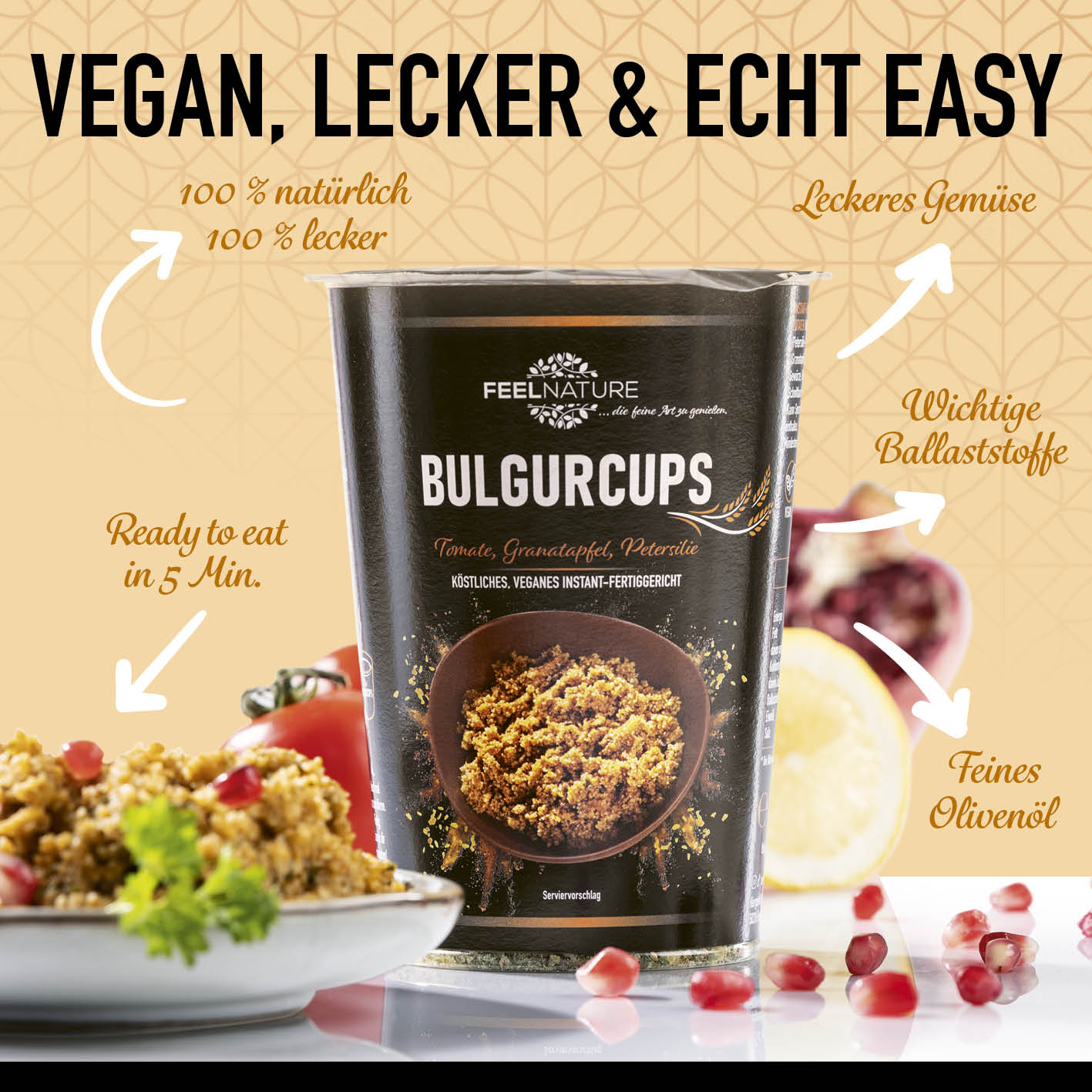 Bulgurcups - 6er Try-Me-Set mit Kisir, Vegetables & Subtropical