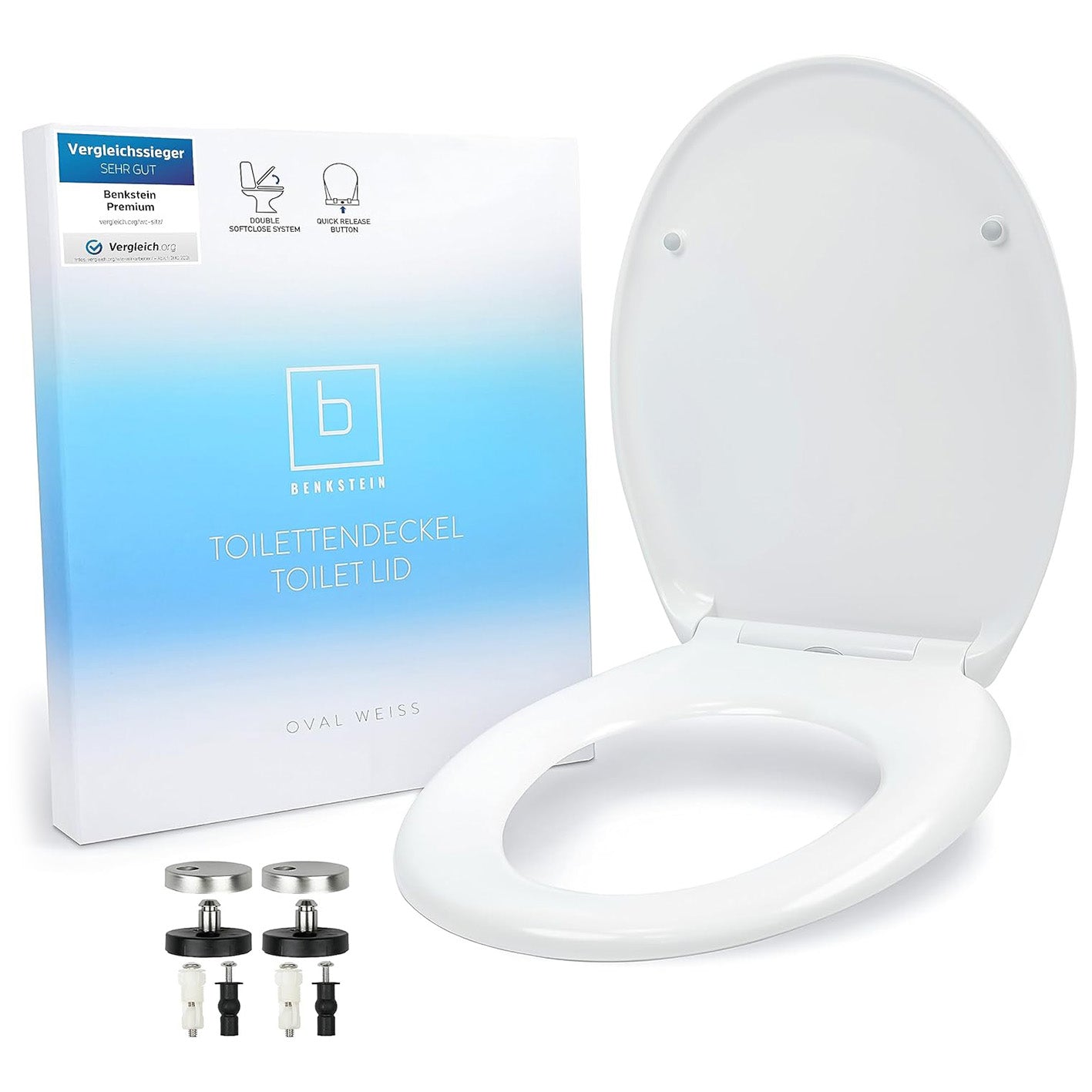 Premium Toilettendeckel antibakteriell oval - Weiß