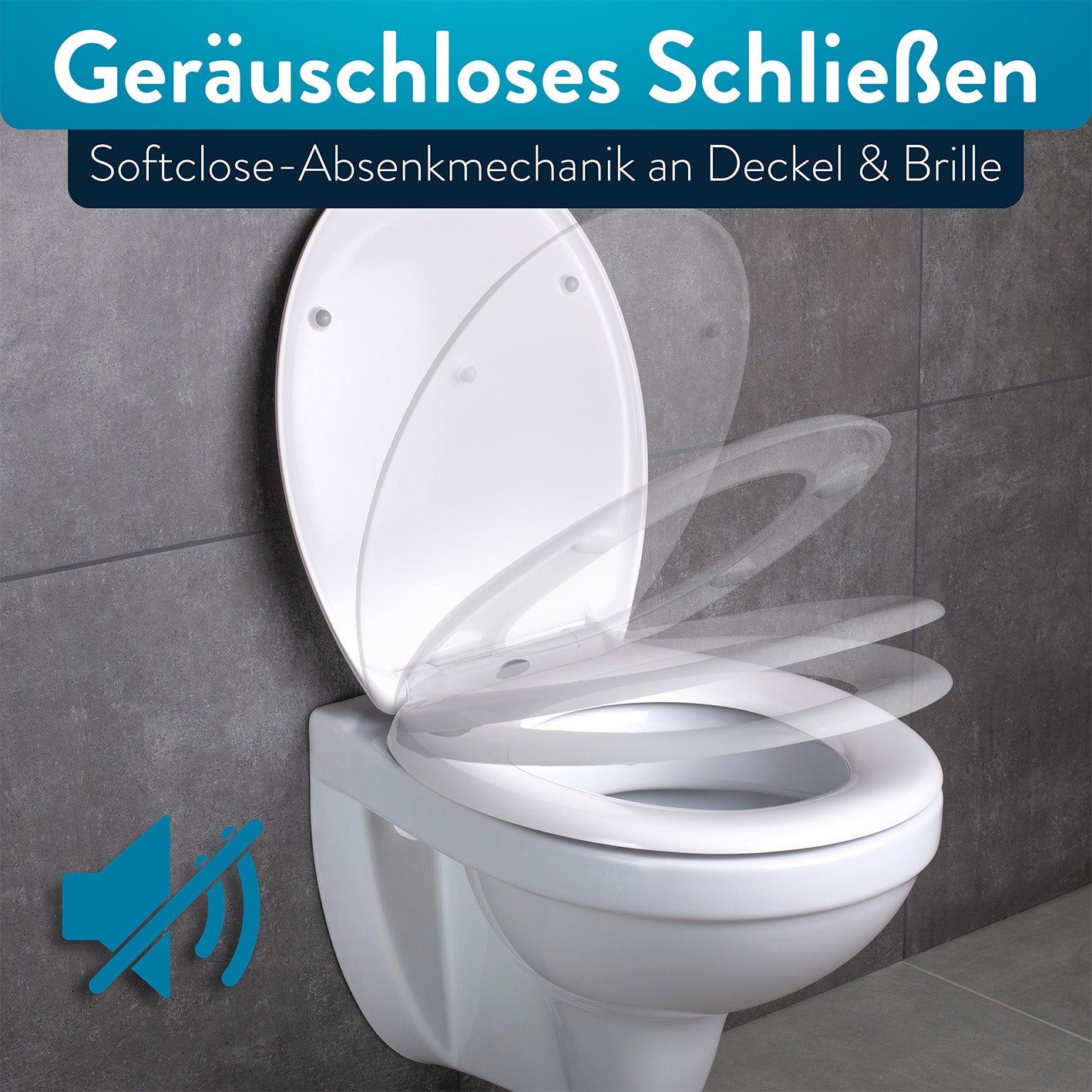 Premium Toilettendeckel antibakteriell oval - Weiß