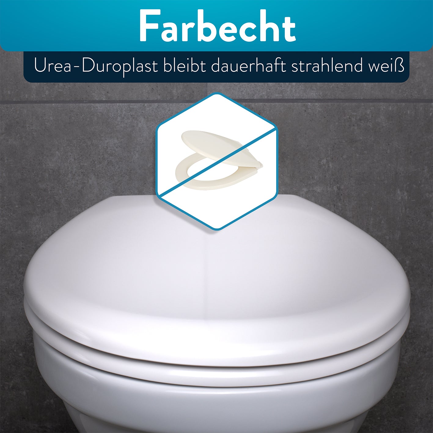 Premium Toilettendeckel antibakteriell oval - Weiß