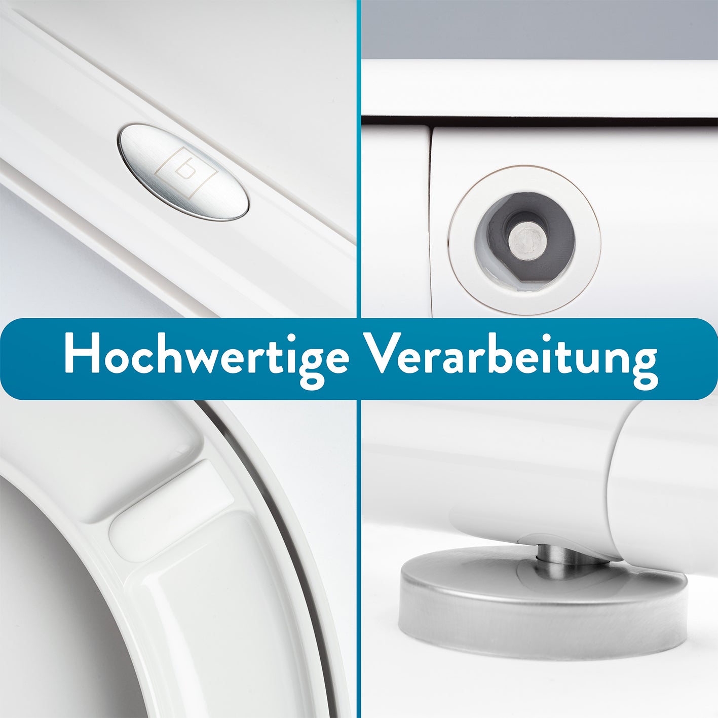 Premium Toilettendeckel antibakteriell oval - Weiß