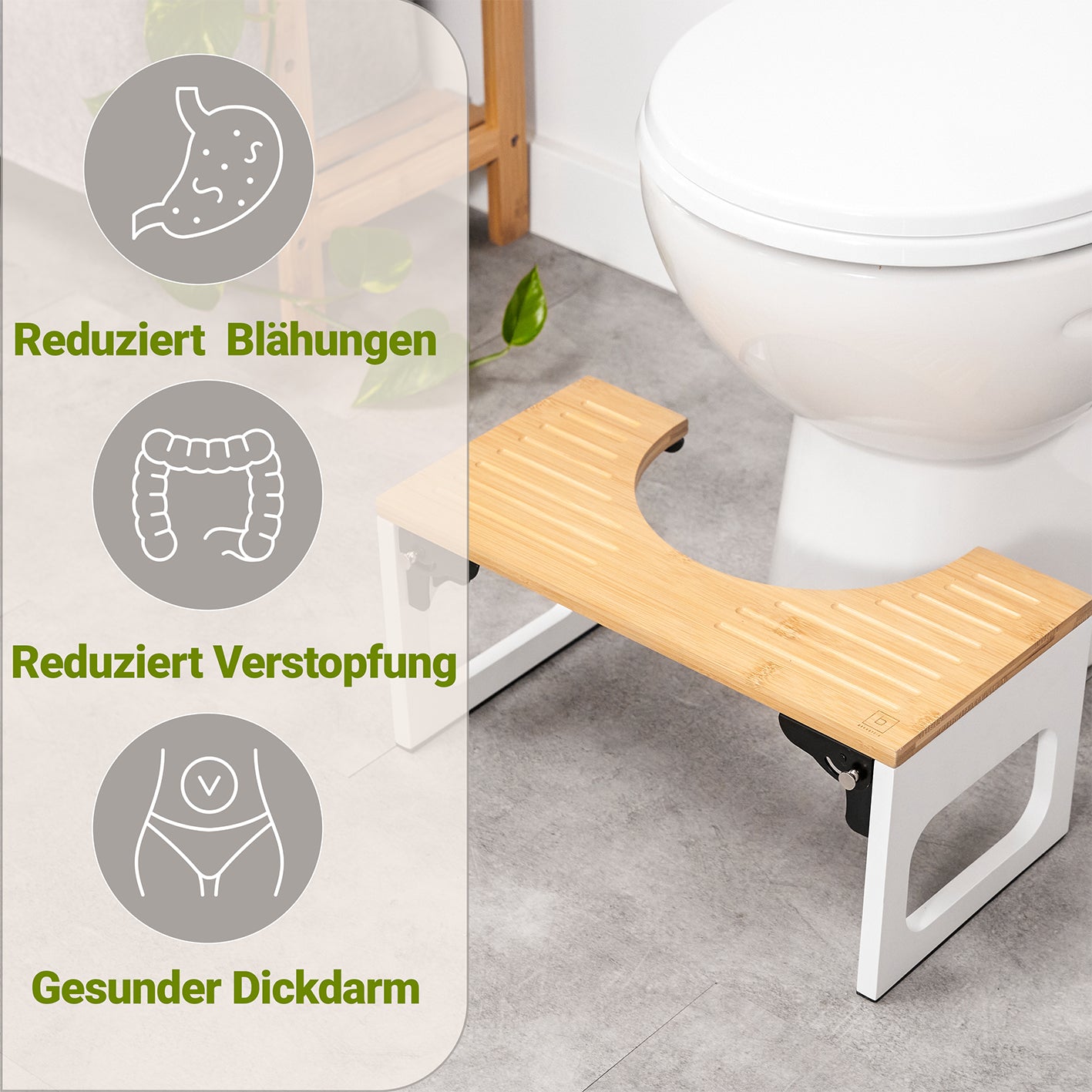 Bambus-Toilettenhocker