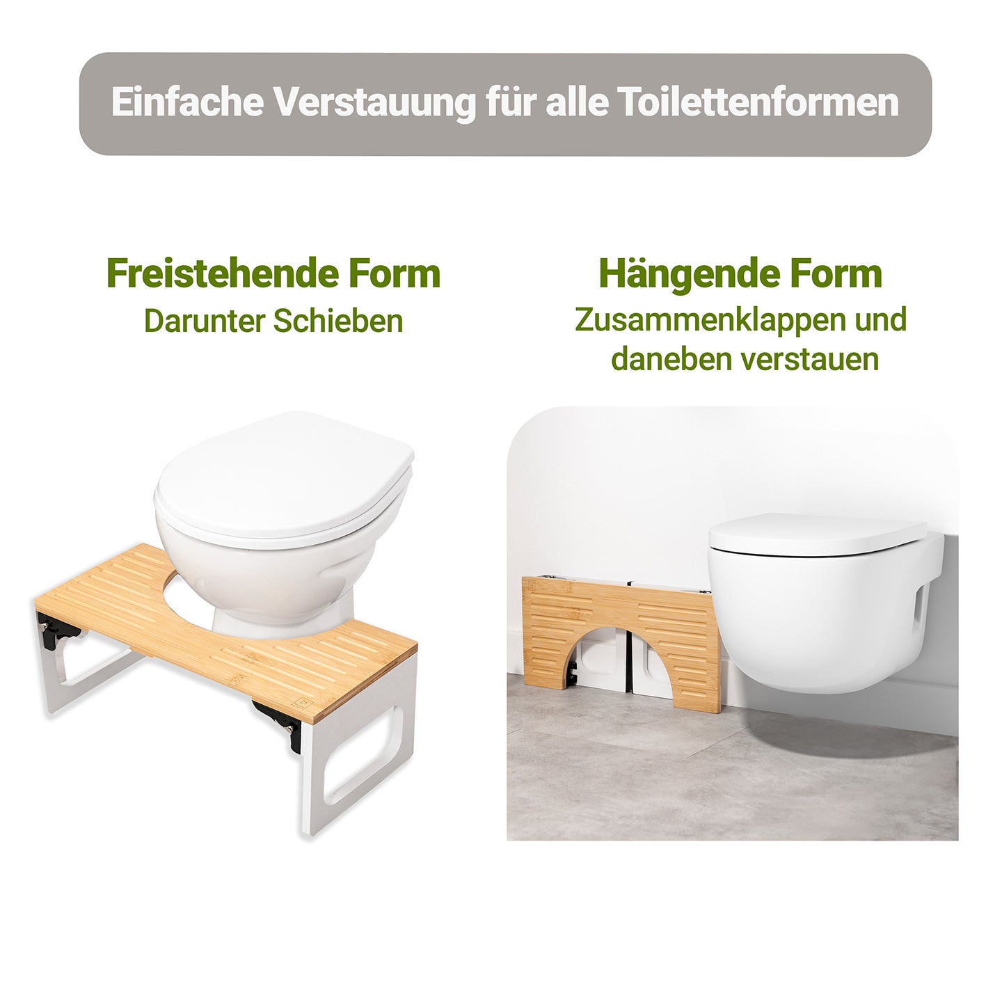 Bambus-Toilettenhocker