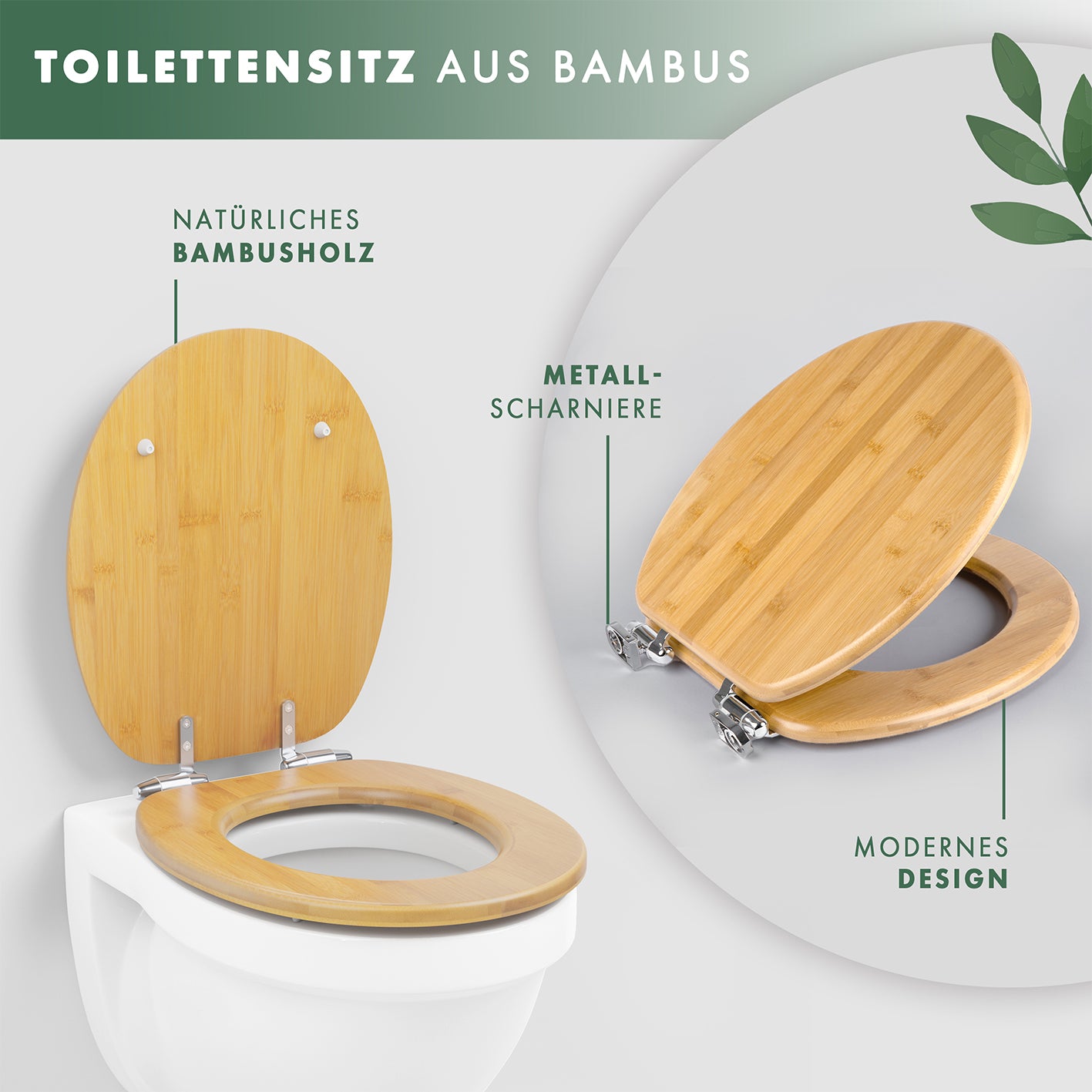 Premium Bambus-WC-Sitz - oval