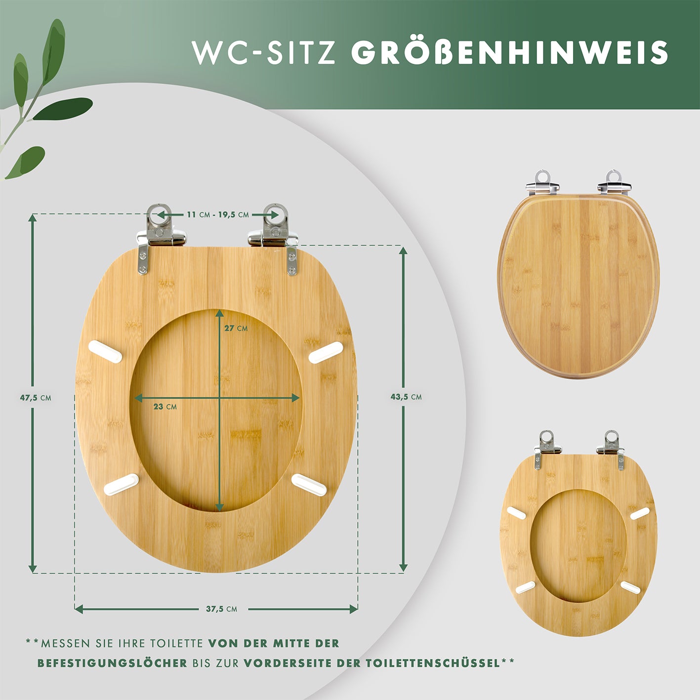 Premium Bambus-WC-Sitz - oval