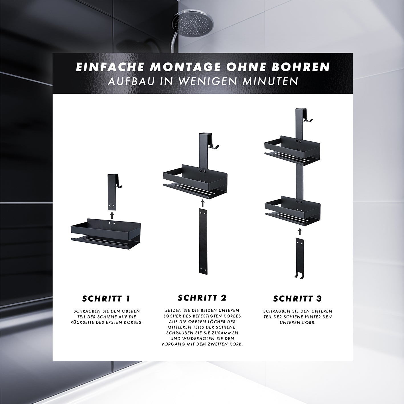 Dusch-Organizer - Schwarz