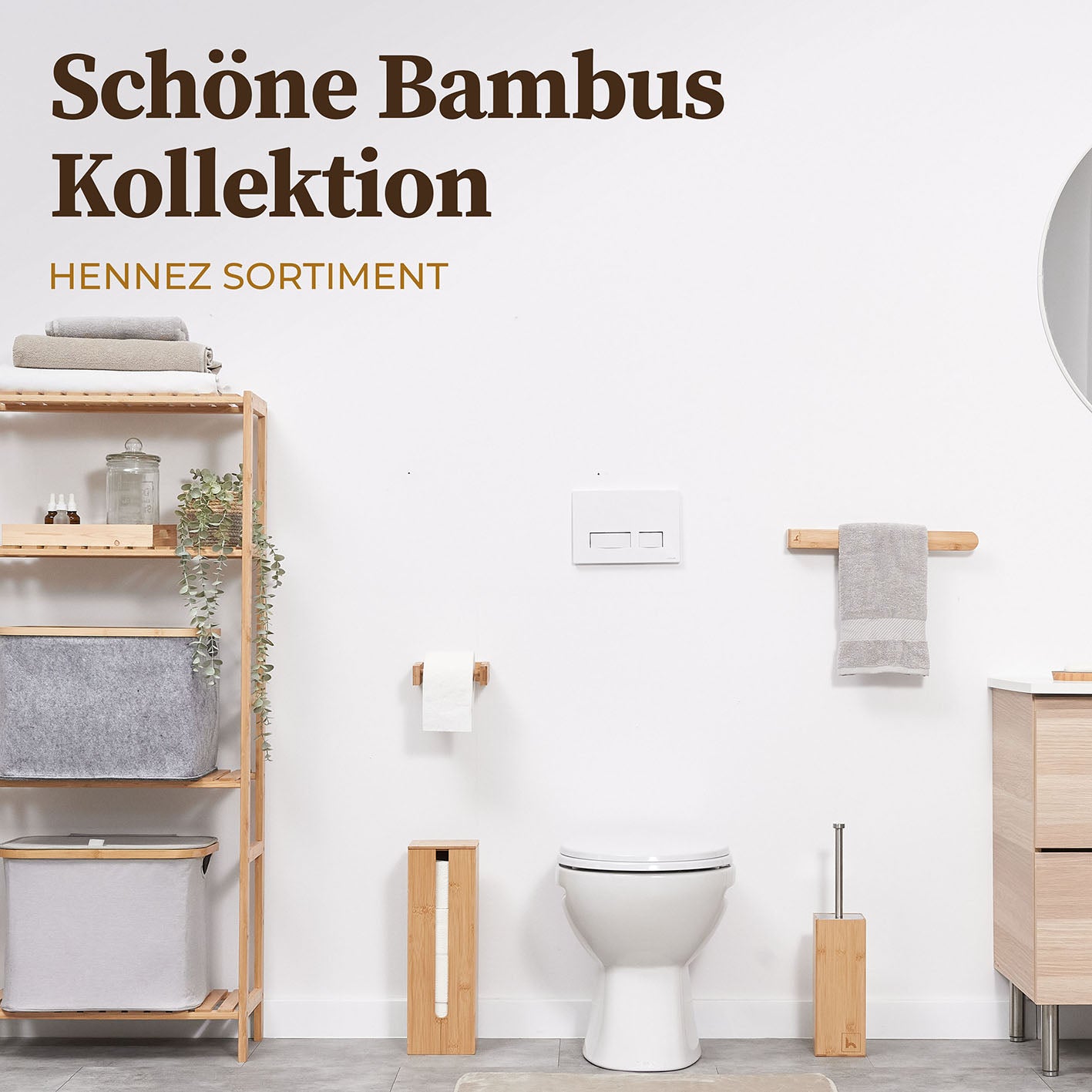 Toilettenbürste Silikon - Bambus Bürstenhalter