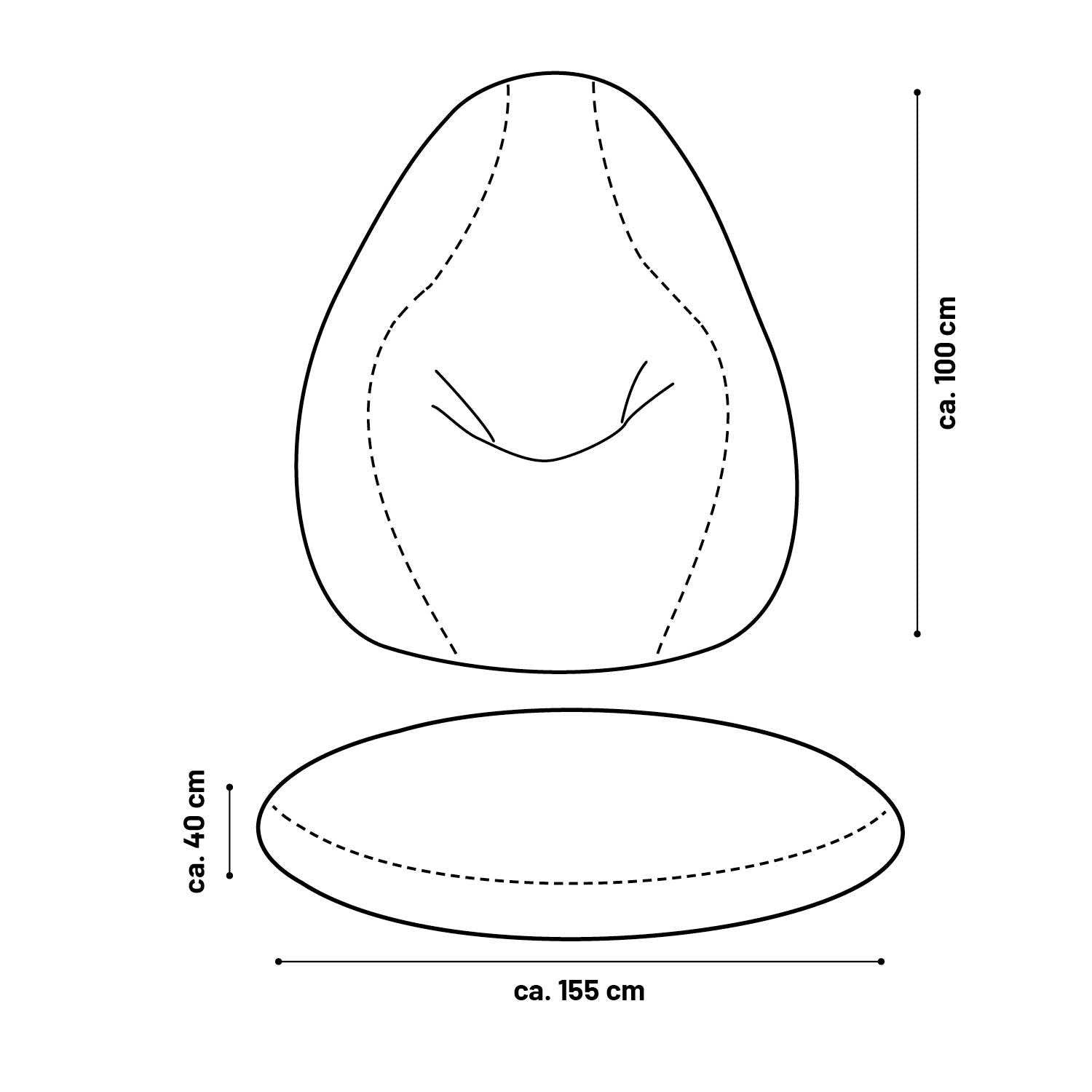 Flexi Comfort Sitzsack (380 L) - indoor - Hellgrau