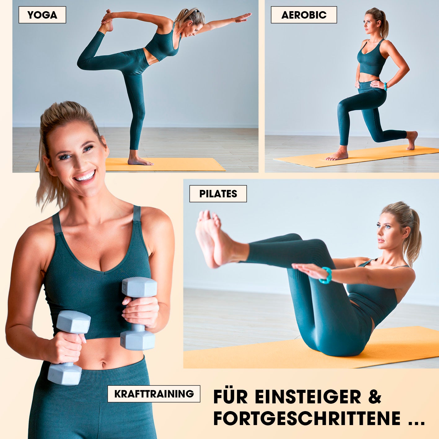Fitness- und Gymnastikmatte - 183 x 61 x 1 cm - Orange