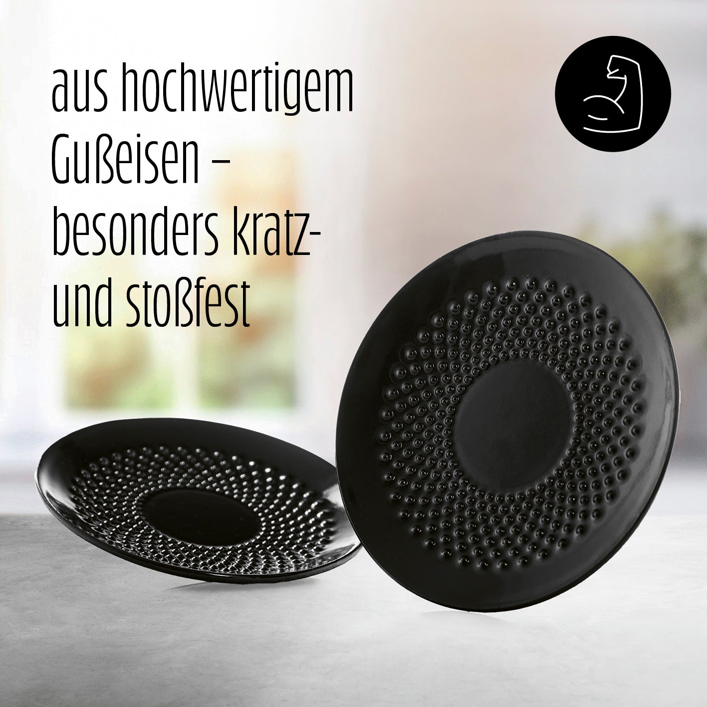 Dessertteller Set aus Gusseisen 2-teilig - Servierteller Ø15 cm