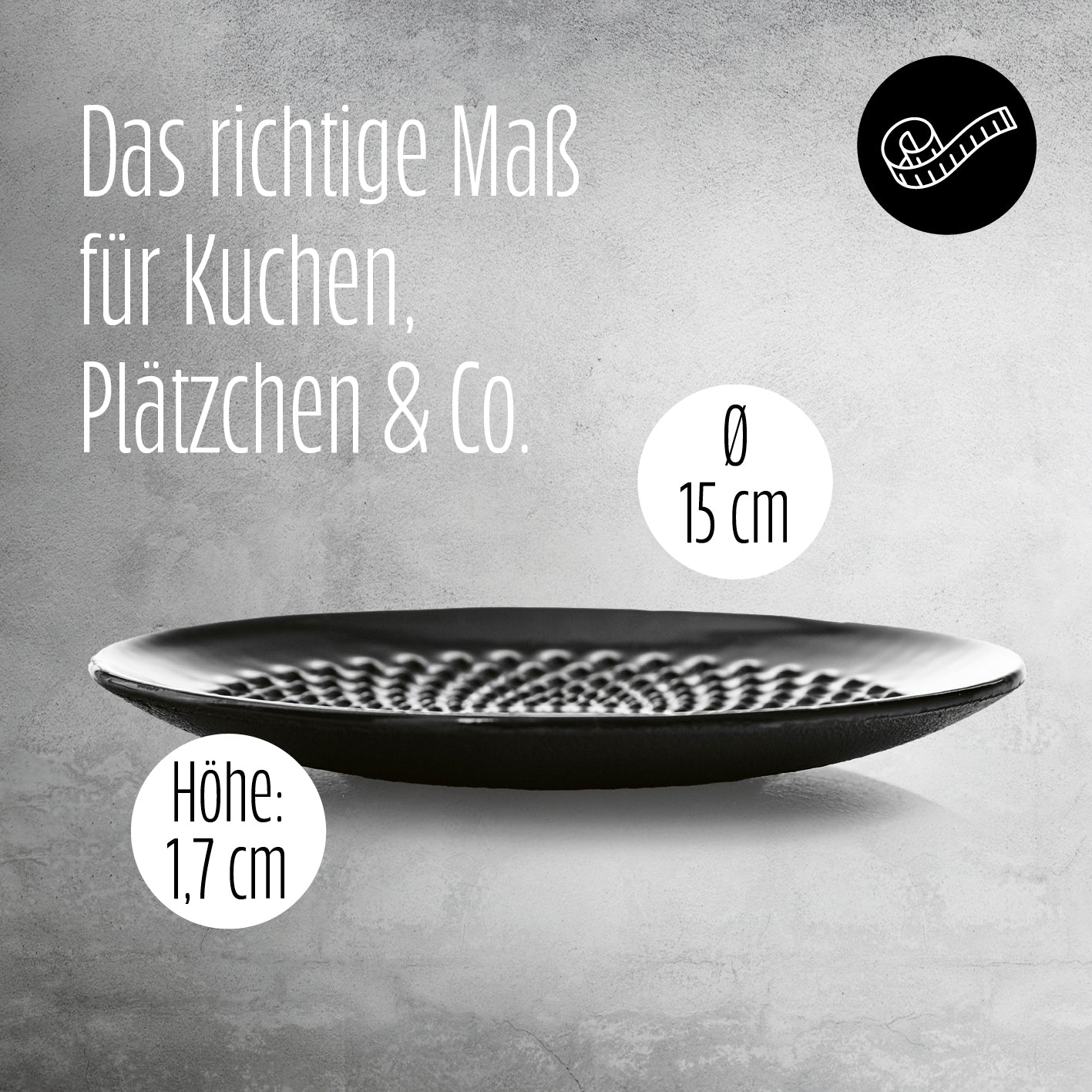 Dessertteller Set aus Gusseisen 2-teilig - Servierteller Ø15 cm