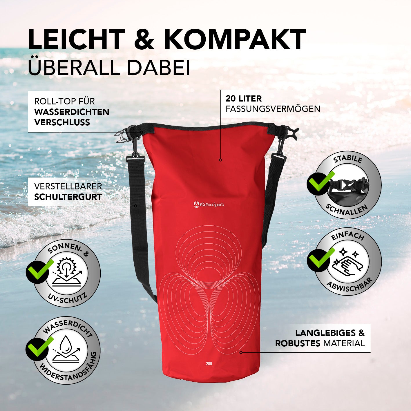 Dry Bag 20L - Rot