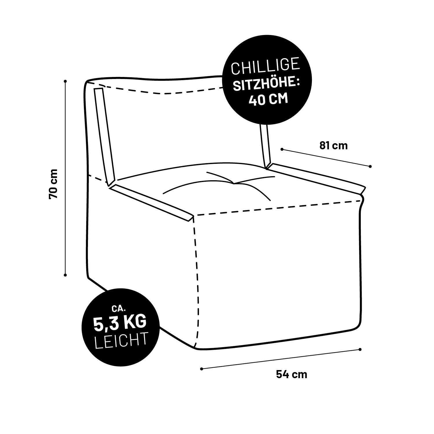 Modulares Mittelteil aus der Cord-Reihe - Grau