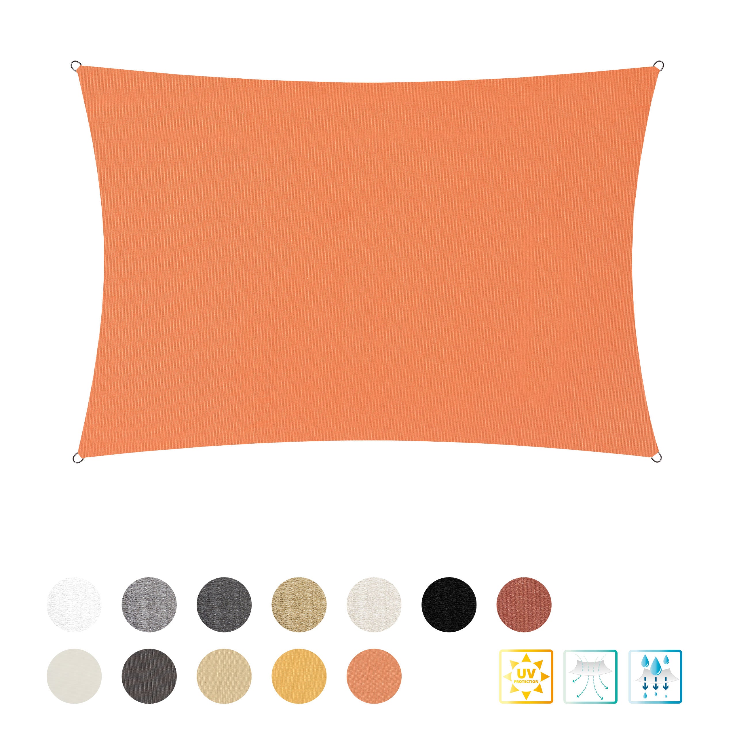 Sonnensegel Polyester - Rechteck 3 x 4 Meter - Orange