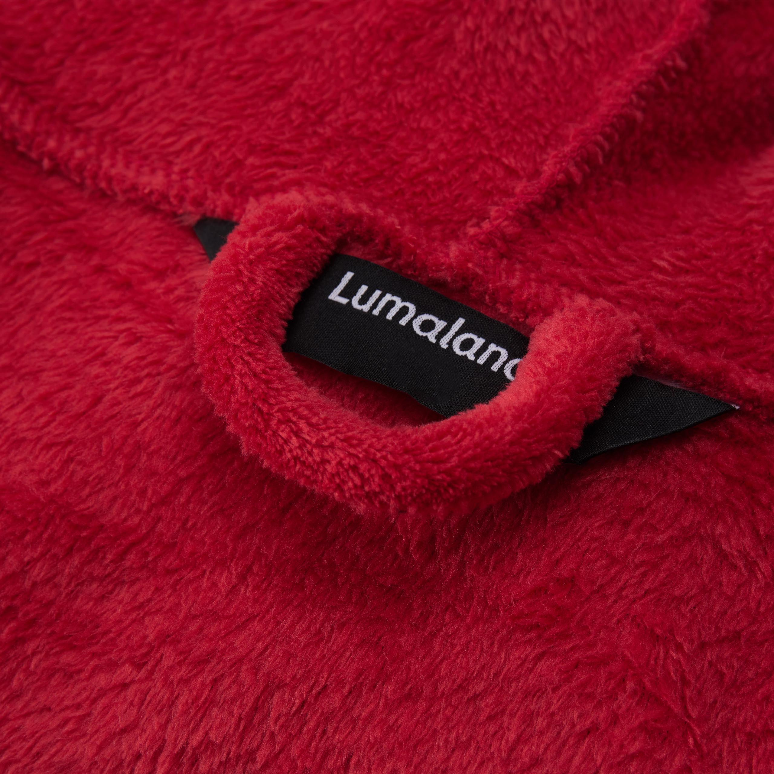 Luxury Mikrofaser Bademantel mit Kapuze für Damen und Herren - Rot - Größe M