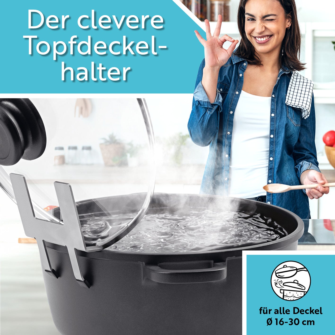 Topfdeckelhalter für Töpfe & Pfannen - 2er-Set