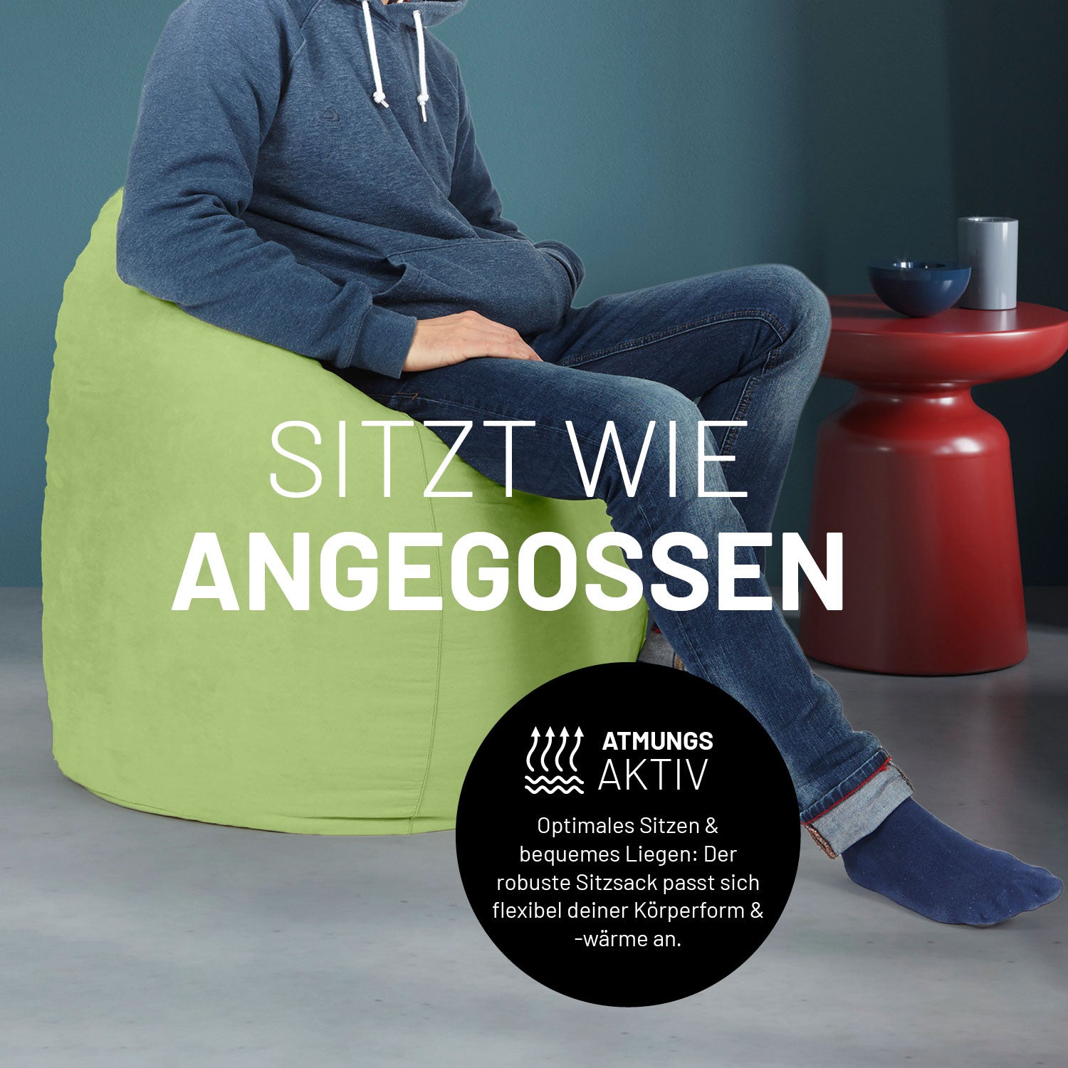 Luxury XL Sitzsack (120 L) - indoor - Grün
