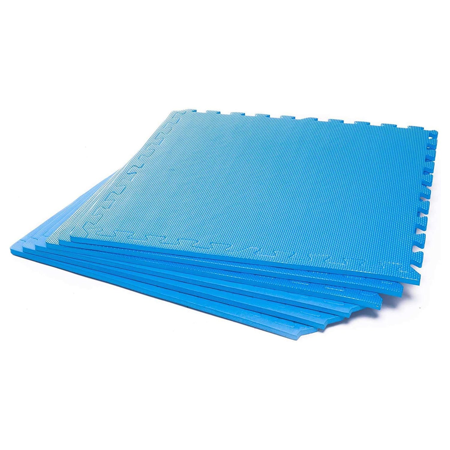 Puzzlematte & Unterlegmatte -  60 x 60 x 1,2 cm Puzzleteppich - Wasserabweisend & Rutschfest - Blau