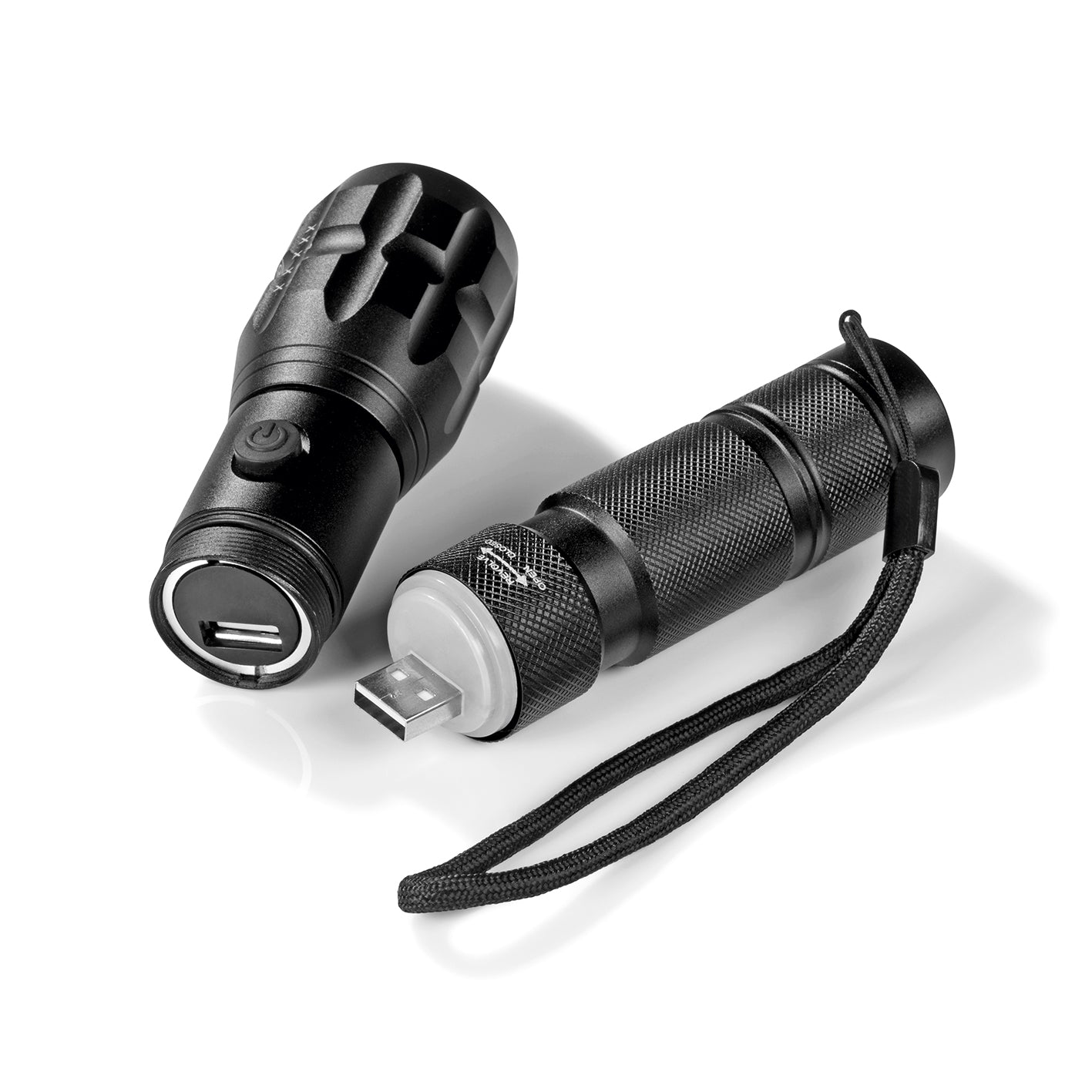 Power-Taschenlampe 3,7V schwarz - 2er-Set
