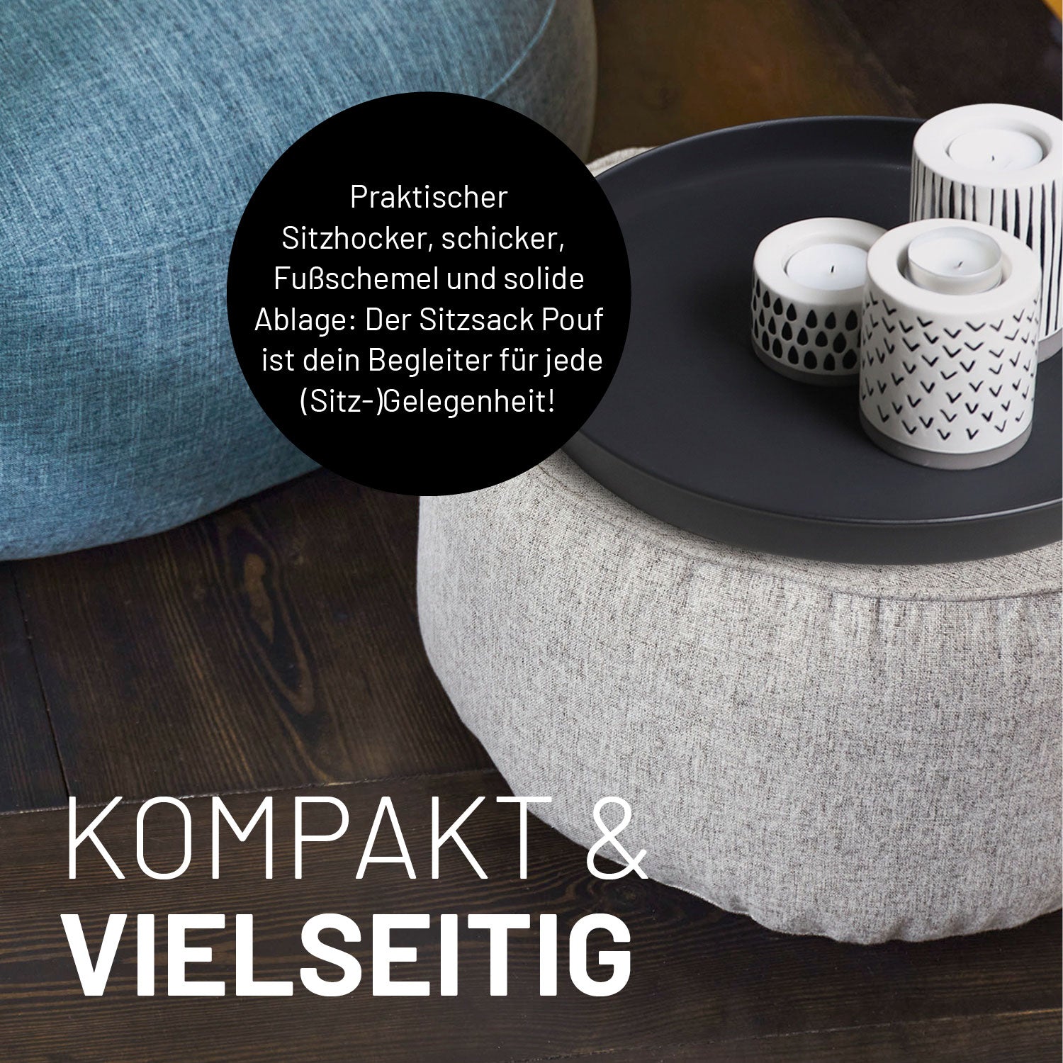 Comfort Line Sitzsack-Hocker/Pouf (50 L) - indoor - Dunkelblau