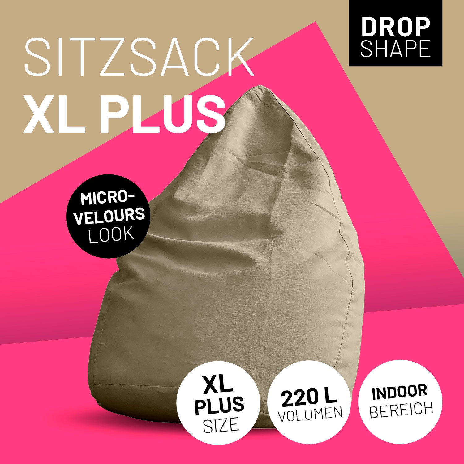 Luxury XL PLUS Sitzsack (220 L) - indoor - Beige