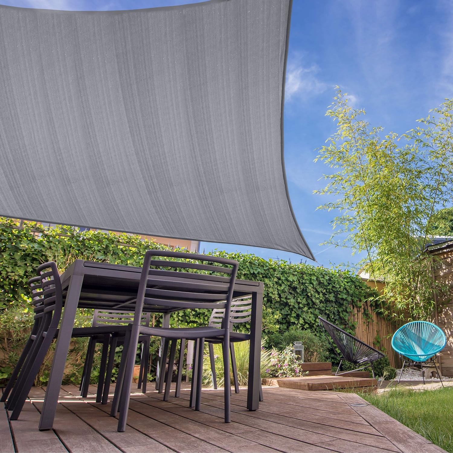 Sonnensegel 100% HDPE mit Stabilisator für UV-Schutz - Quadrat 3 x 3 Meter - Terracotta