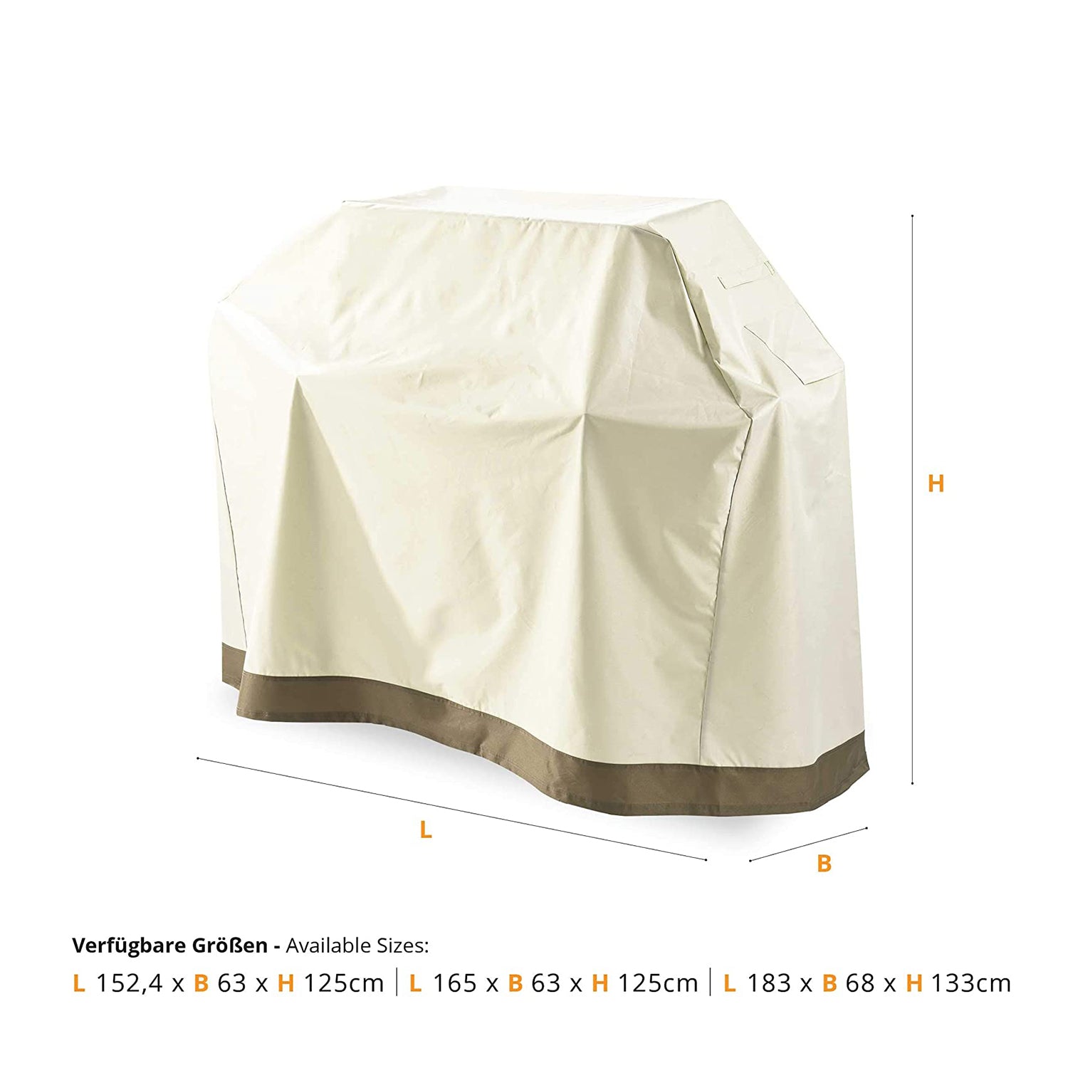 Gartenmöbelabdeckung Grill Abdeckhaube - 165 x 63 x 125 - Beige