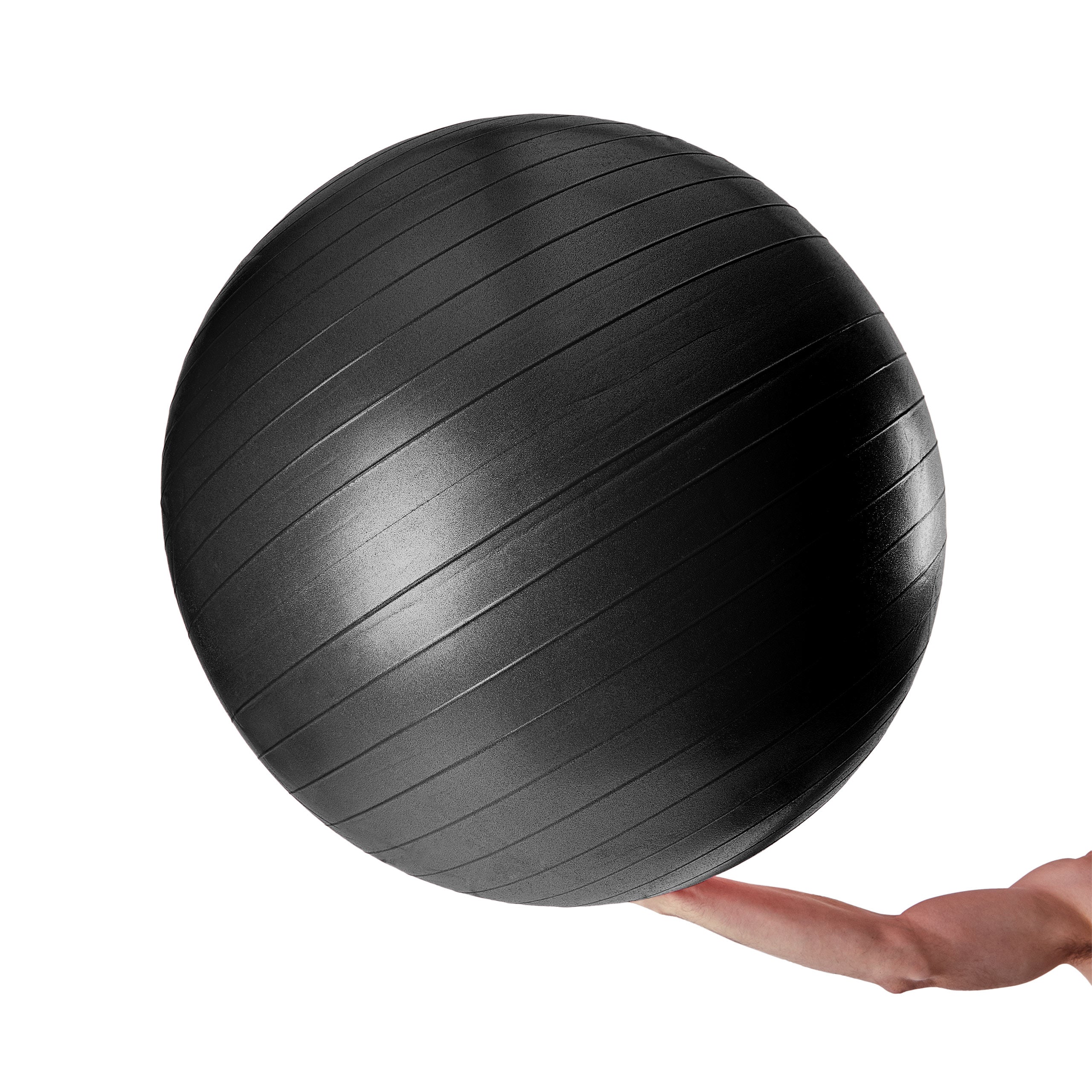 Gymnastikball inkl. Ballpumpe - Fitness Sitzball - Schwarz - 75 cm