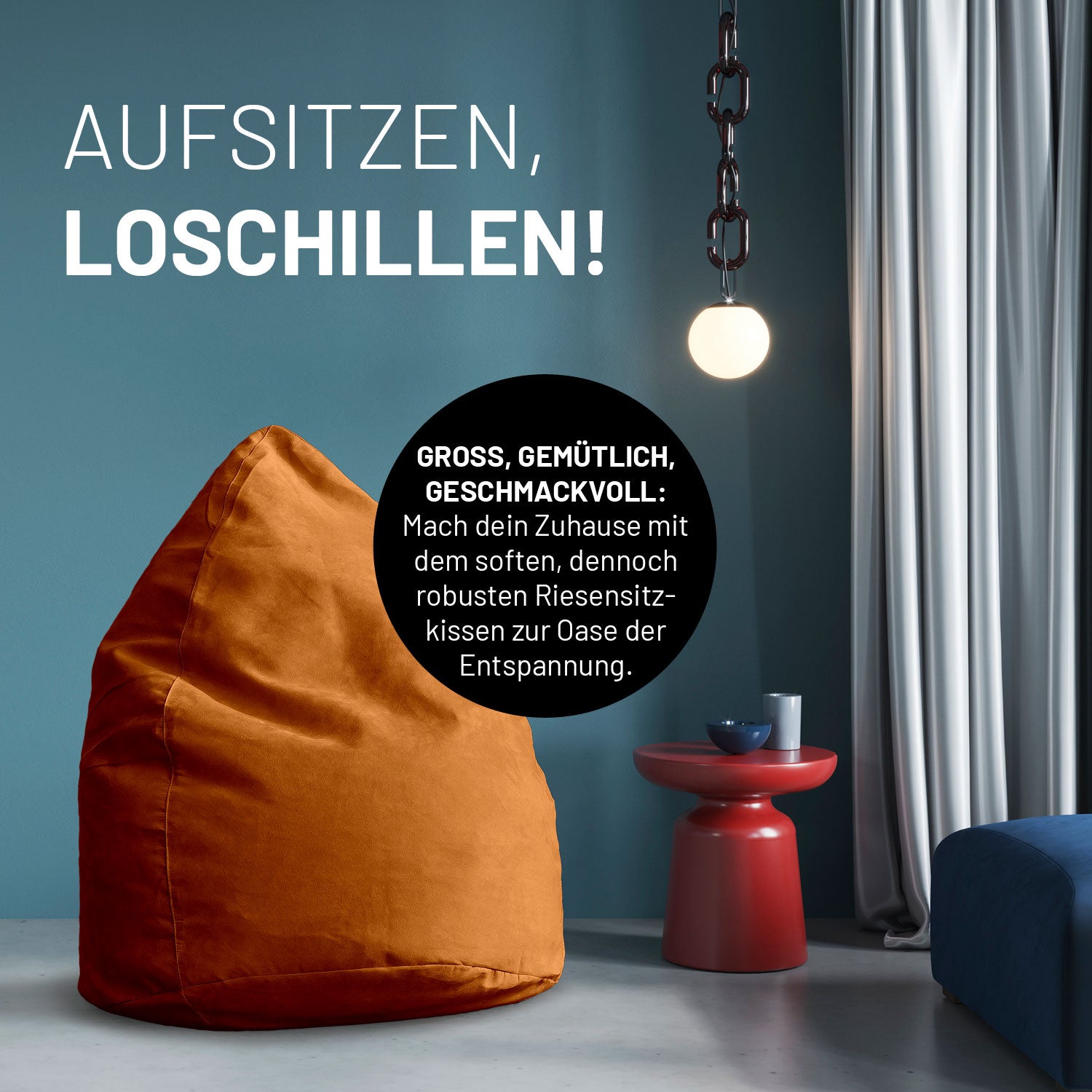 Luxury XL PLUS Sitzsack (220 L) - indoor - Orange