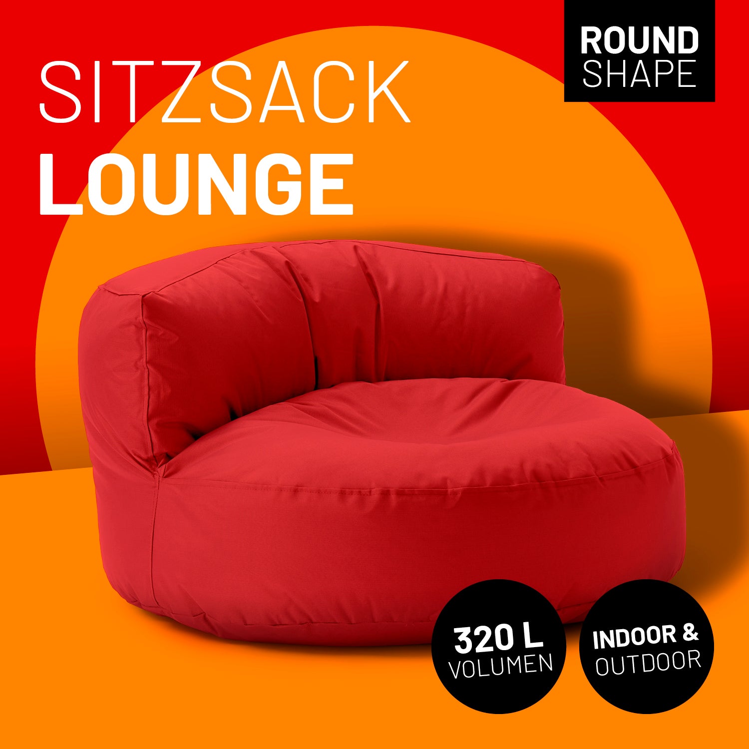 Sitzsack Lounge (320 L) - indoor & outdoor - Rot