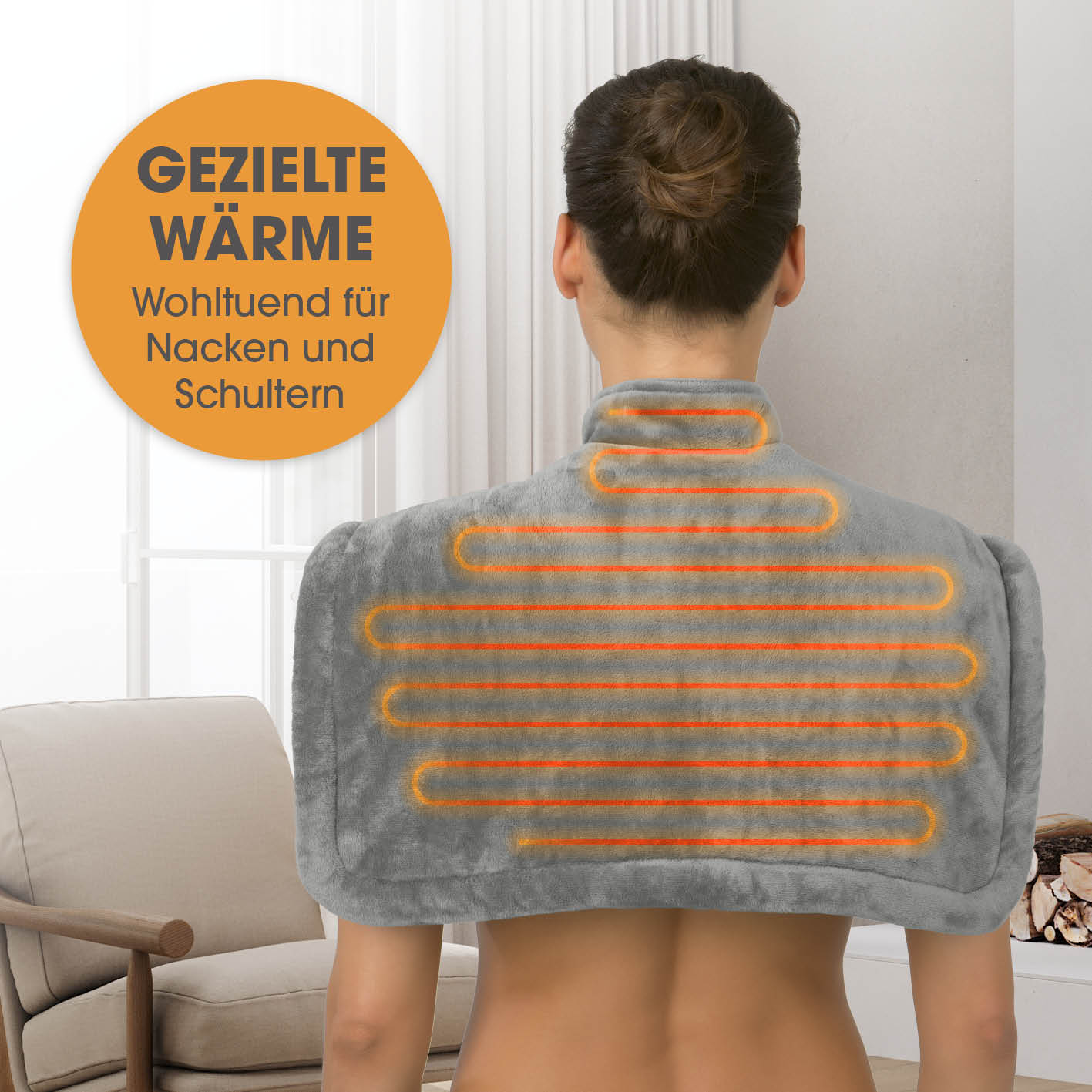 Wärmekissen - Für Nacken & Rücken - grau