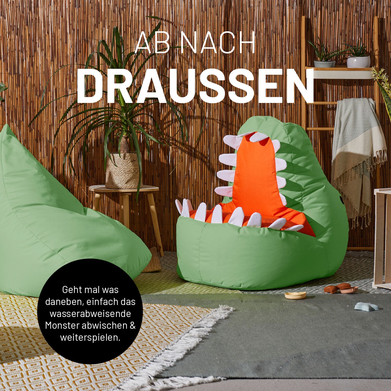 Kindersitzsack Animal Line Dino (270 L)  - indoor & outdoor - Senfgelb