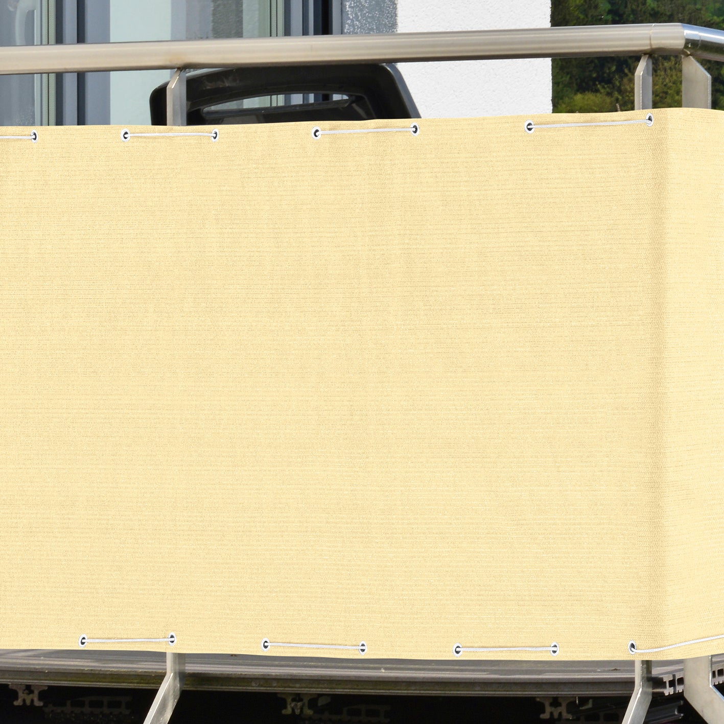 Balkon- Sicht- und Windschutz 500 x 90 cm, creme