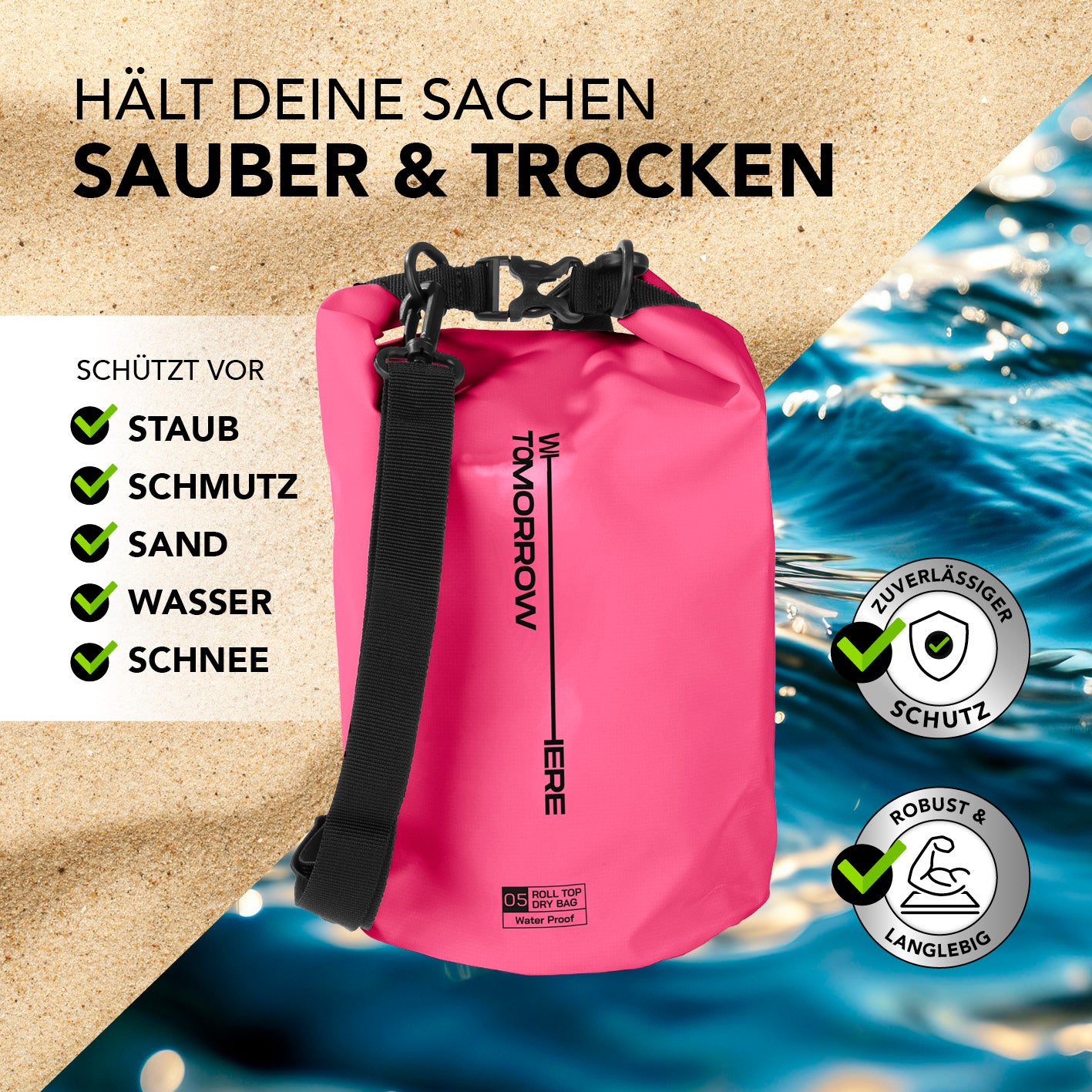 Dry Bag 5L - Style 02 - Pink