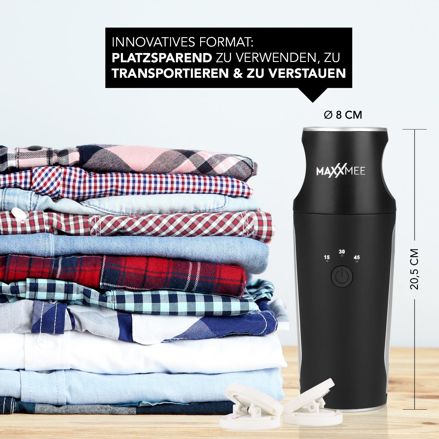 Hemden- & Blusenbügler Kompakt - schwarz/silber