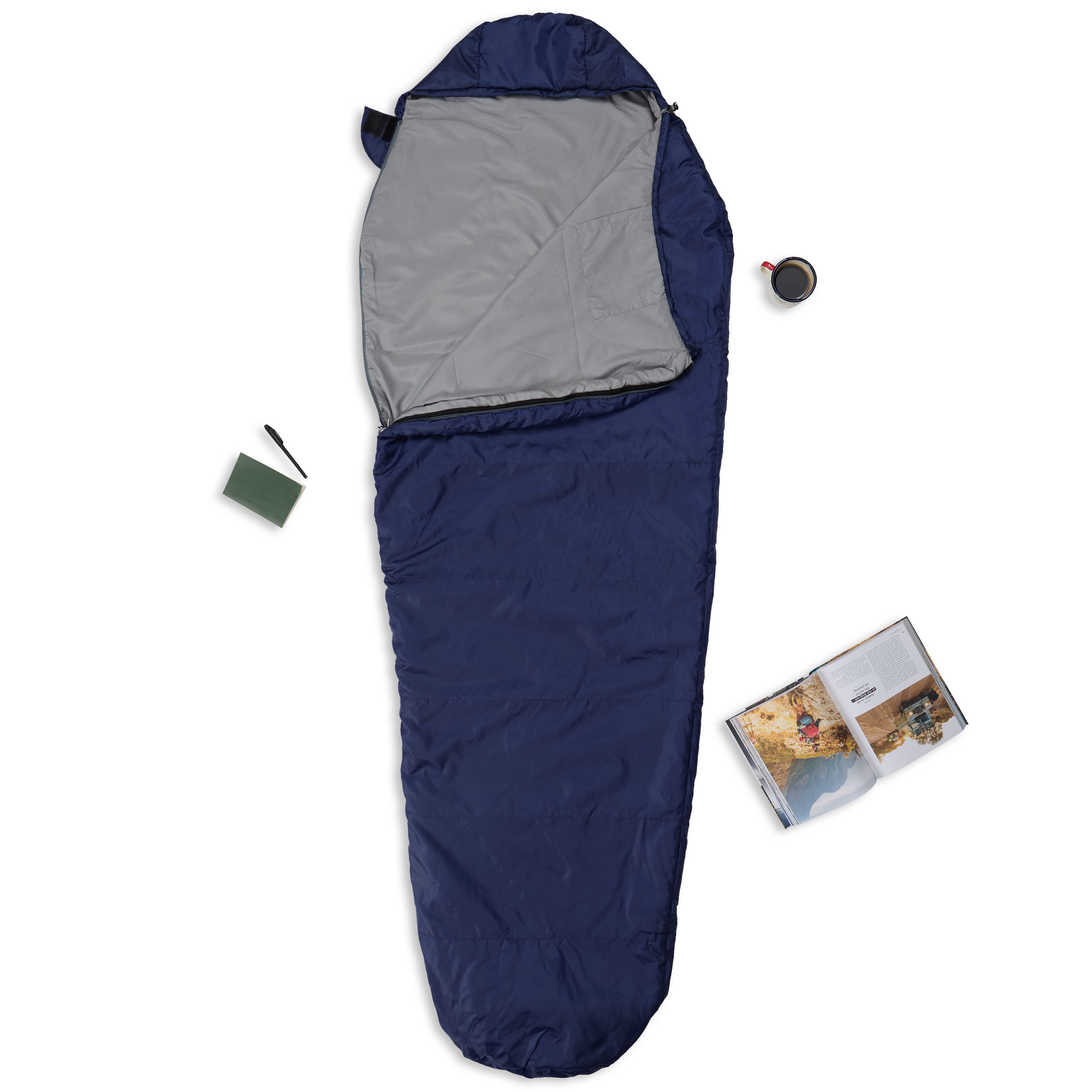 Camping Schlafsack Small & Light - Mumienschlafsack mit Tasche - 220 x 80 x 50 cm - Navyblau