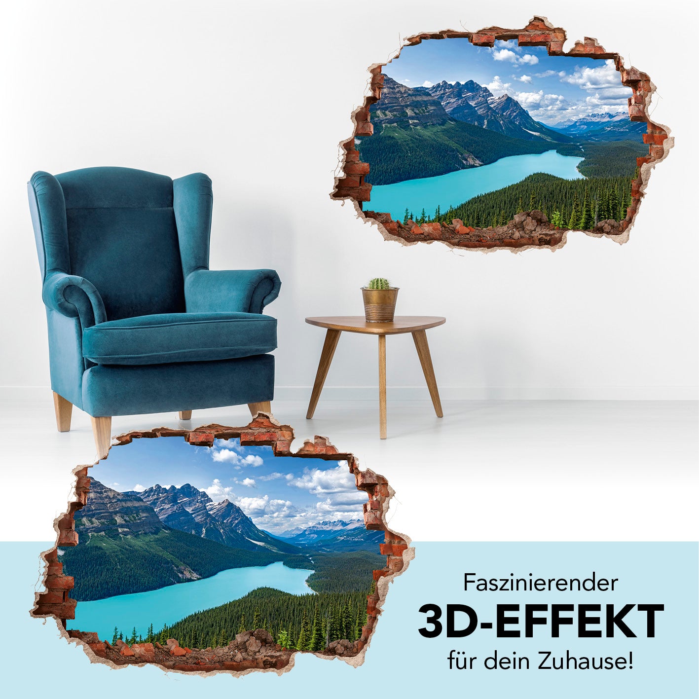 Wandtattoo 3D "Kanadische Bergwelt"