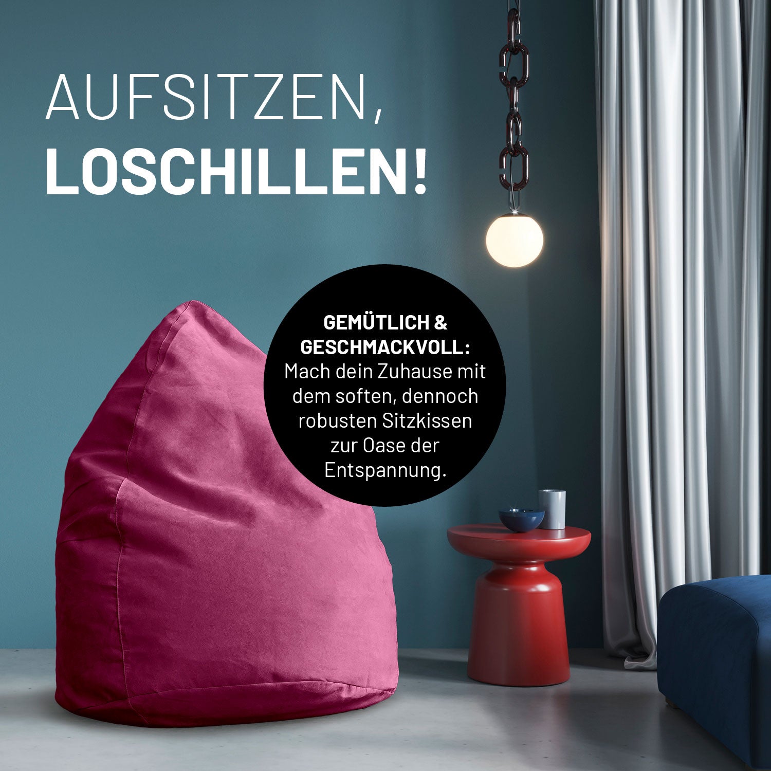 Luxury XL Sitzsack (120 L) - indoor - Pink