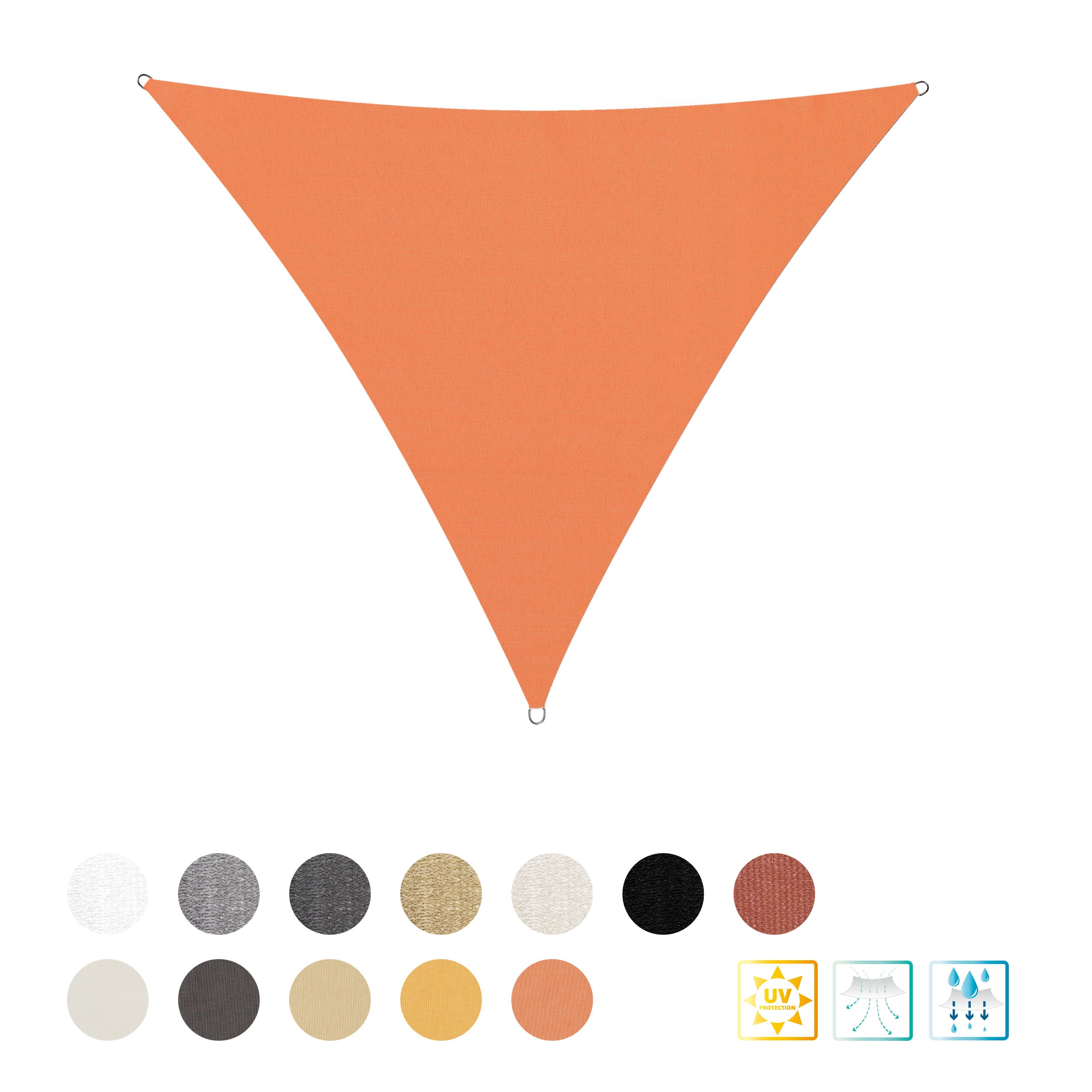 Sonnensegel Polyester - Dreieck 3 x 3 x 3 Meter - Orange