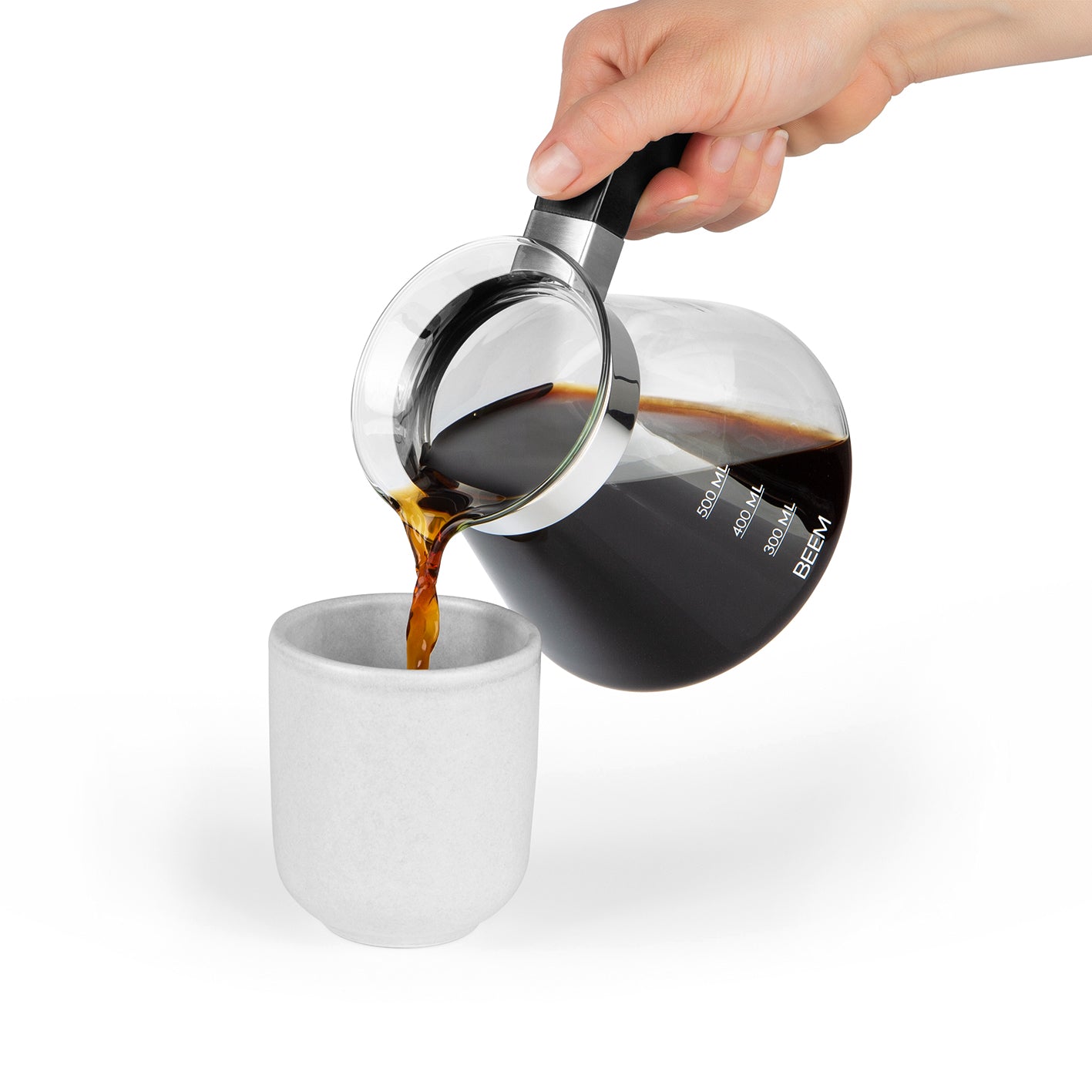POUR OVER Kaffeebereiter Set - 4 Tassen | 4-teilig Betonoptik