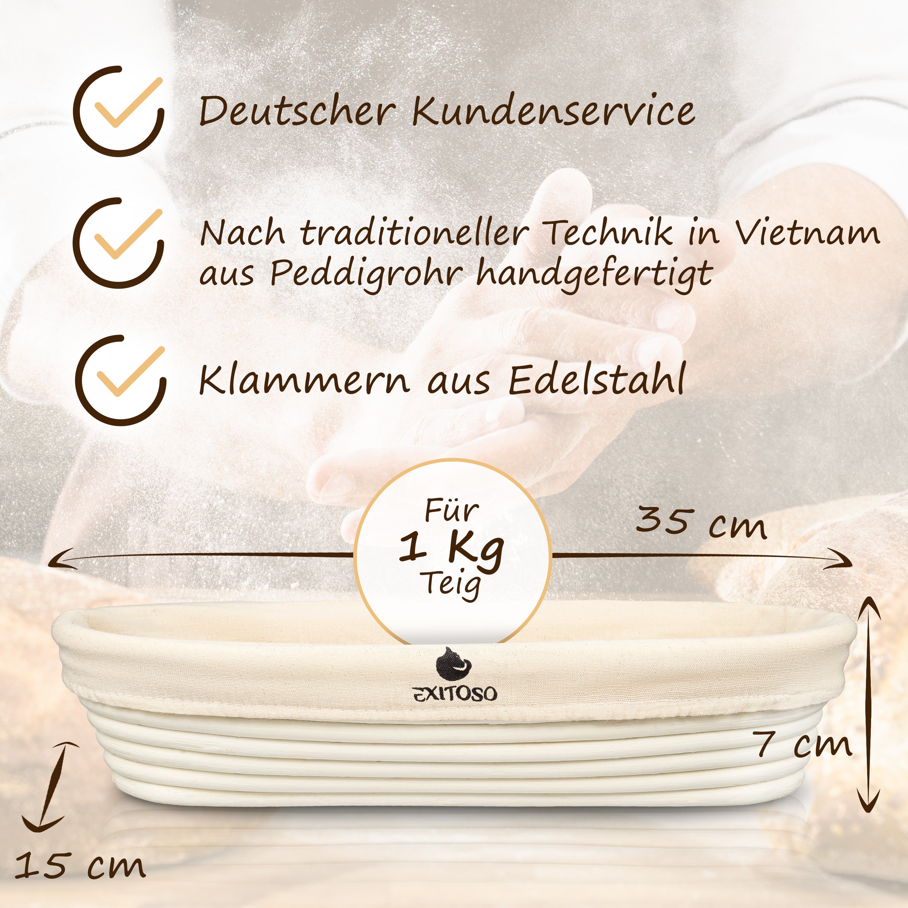 Gärkörbchen zum Brotbacken - Ø 35 cm